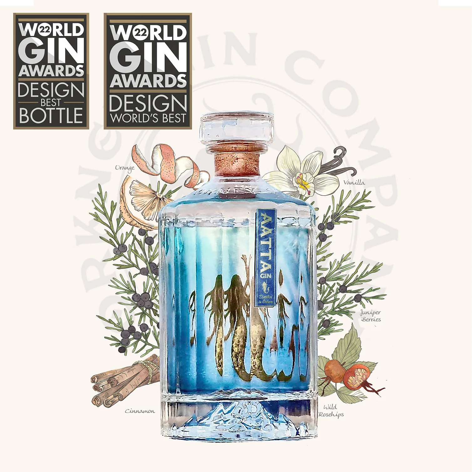 AATTA London Dry Gin, Orkney Gin Company, 70CL, 44% ABV