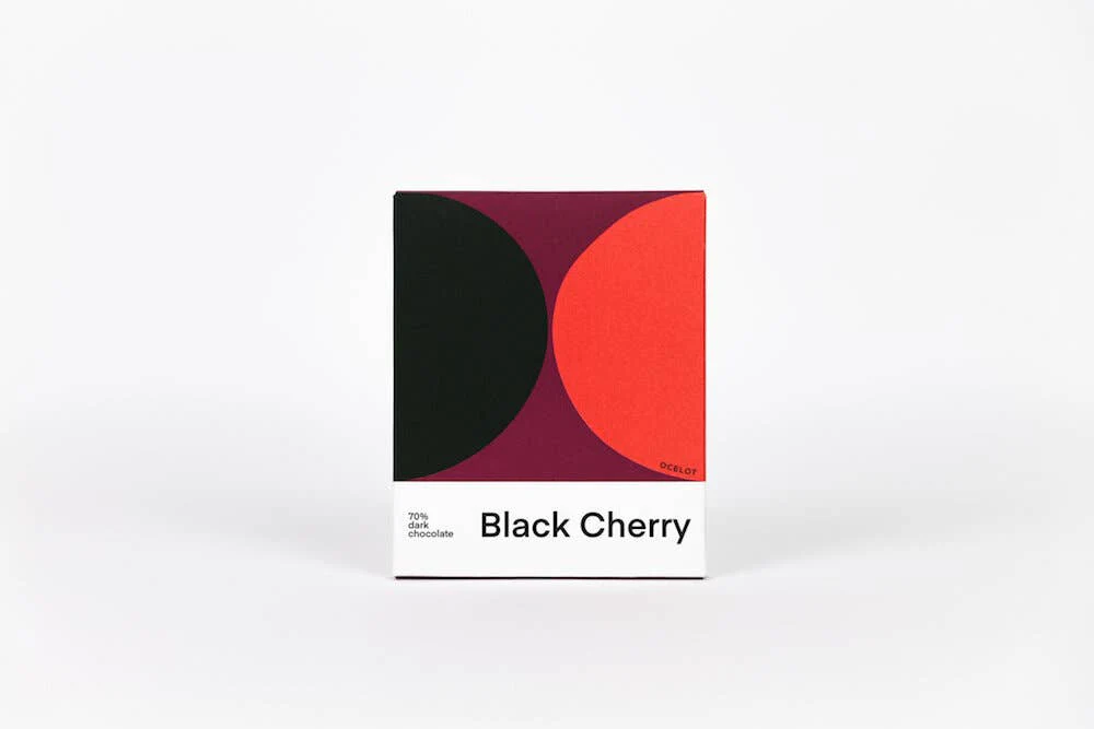 Black Cherry - Organic 70% dark chocolate bar, Ocelot, 70g