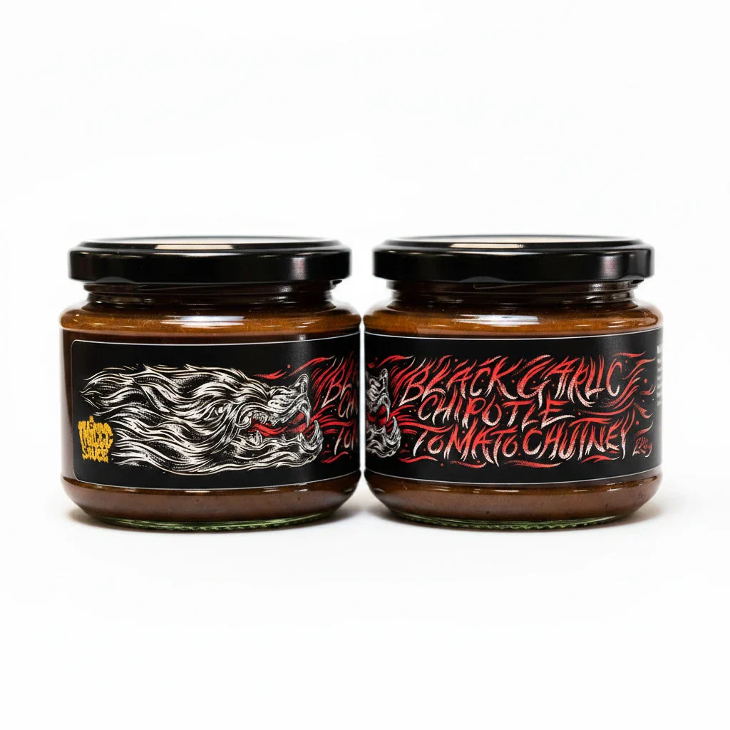 Black Garlic Chipotle Tomato Chutney, Thiccc, 220g