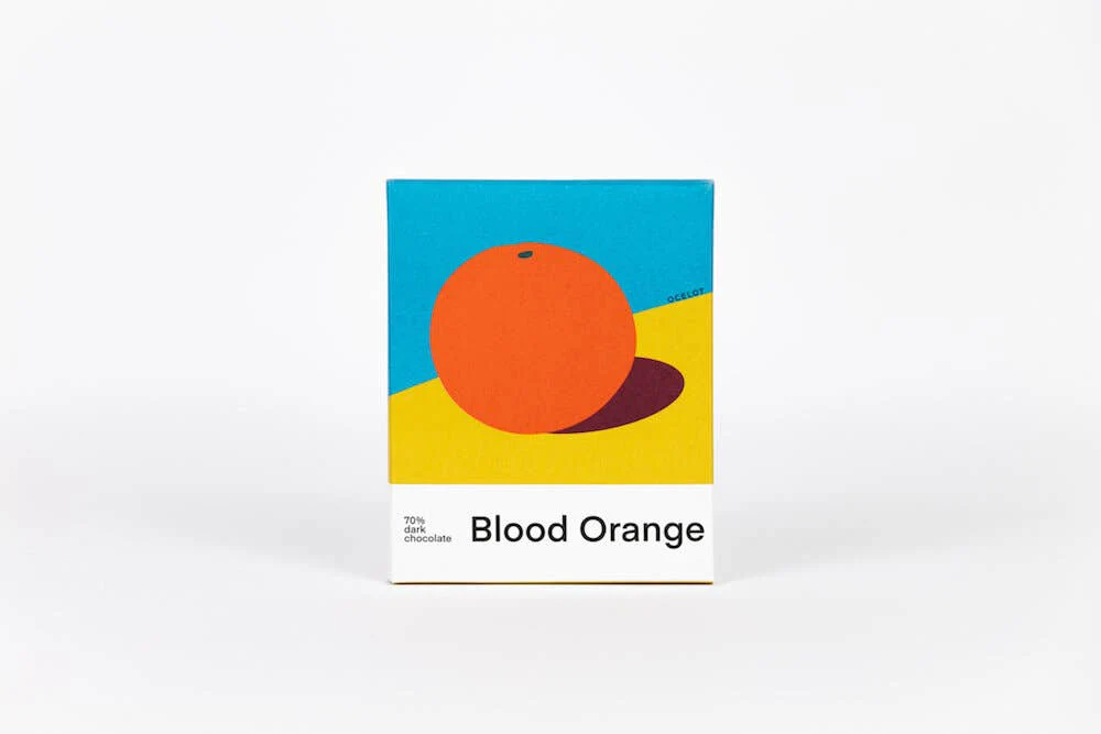 Blood Orange - Organic 70% dark chocolate bar, Ocelot, 70g