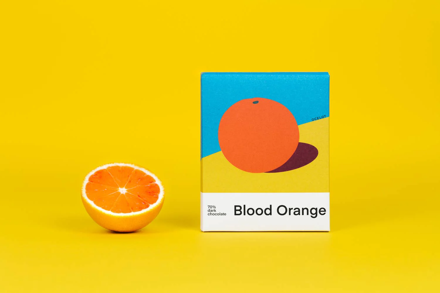 Blood Orange - Organic 70% dark chocolate bar, Ocelot, 70g - Image 2