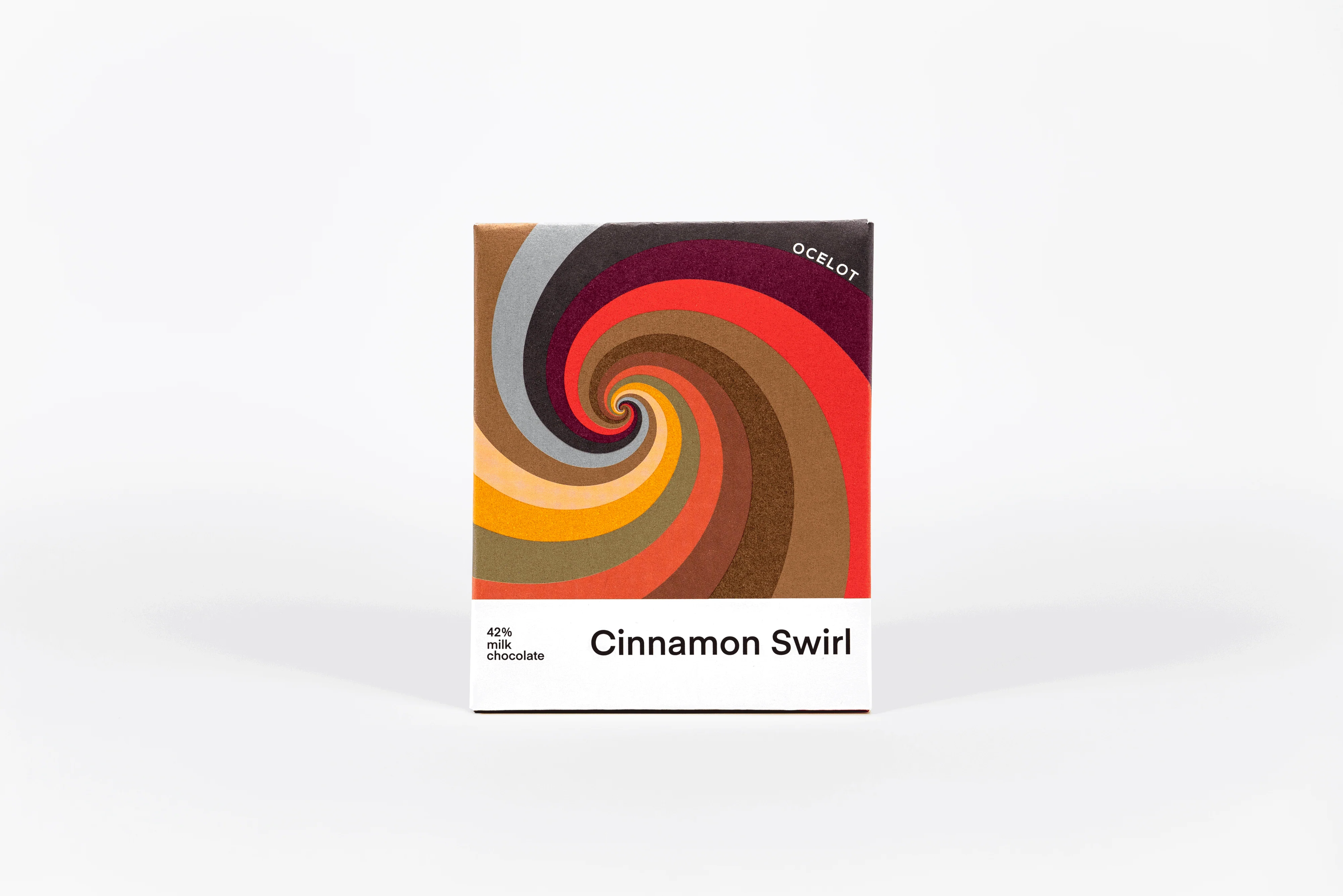 Cinnamon Swirl - 42% Milk Chocolate & cinnamon bun bar, Ocelot, 70g