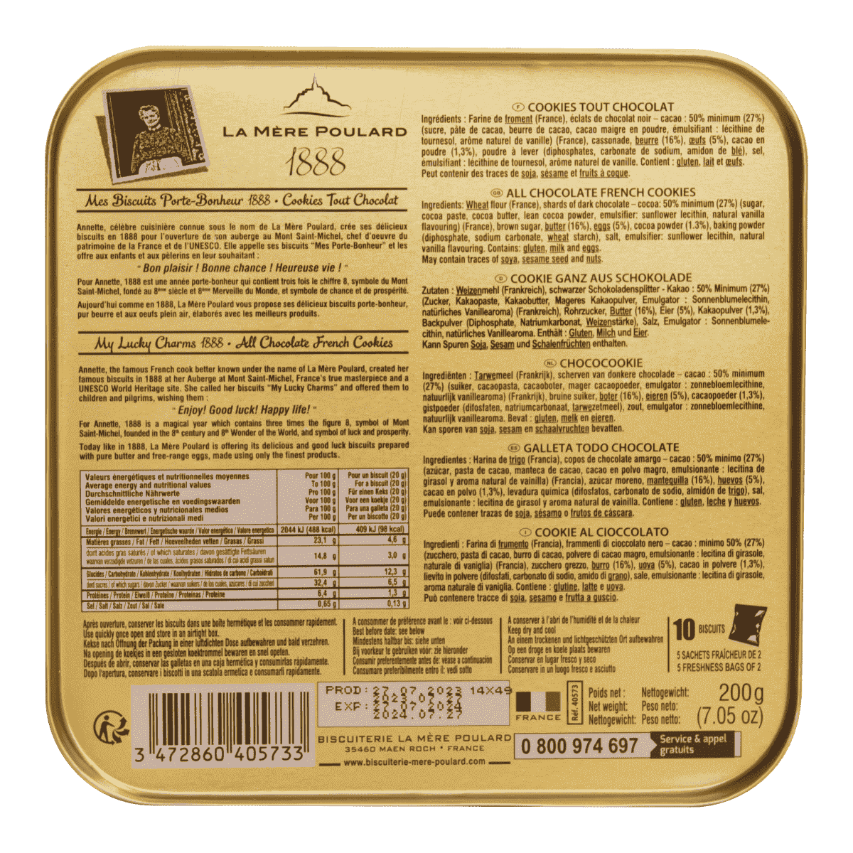 Collector Cookies Chocolate, La Mère Poulard, 200g - Image 3