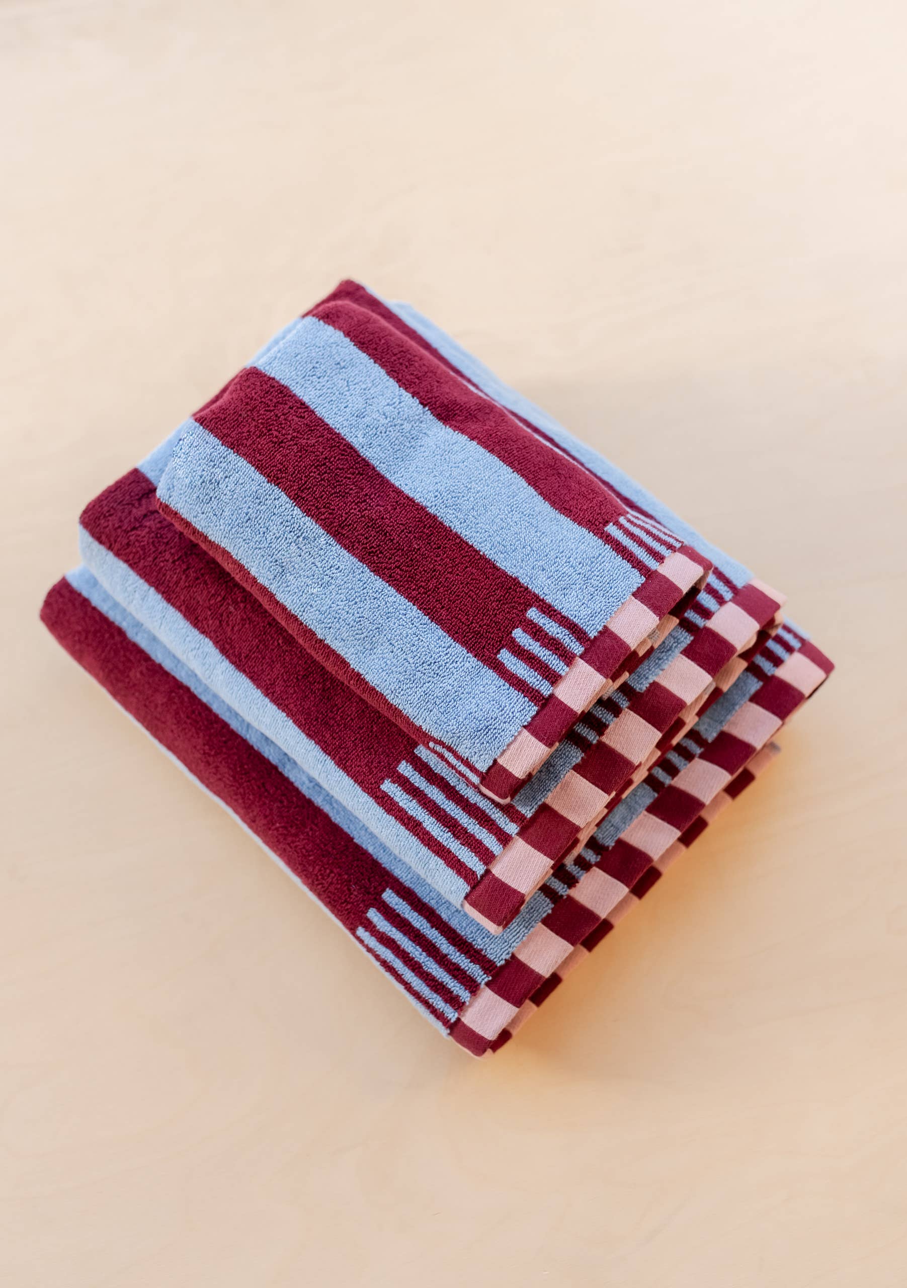 Blue Stripe Terry Cotton Towels, TBCo