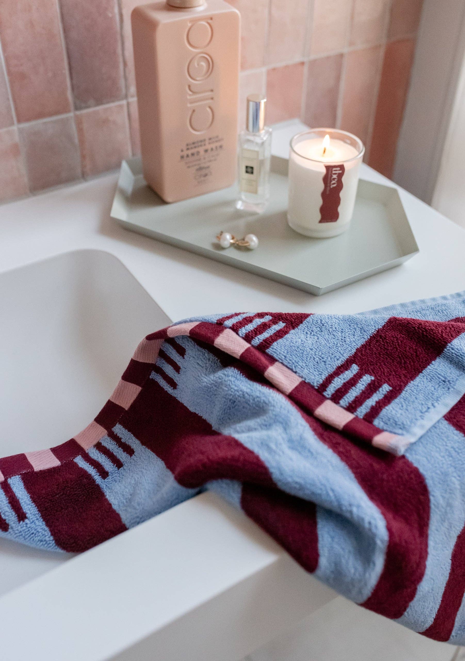 Blue Stripe Terry Cotton Towels, TBCo - Image 3