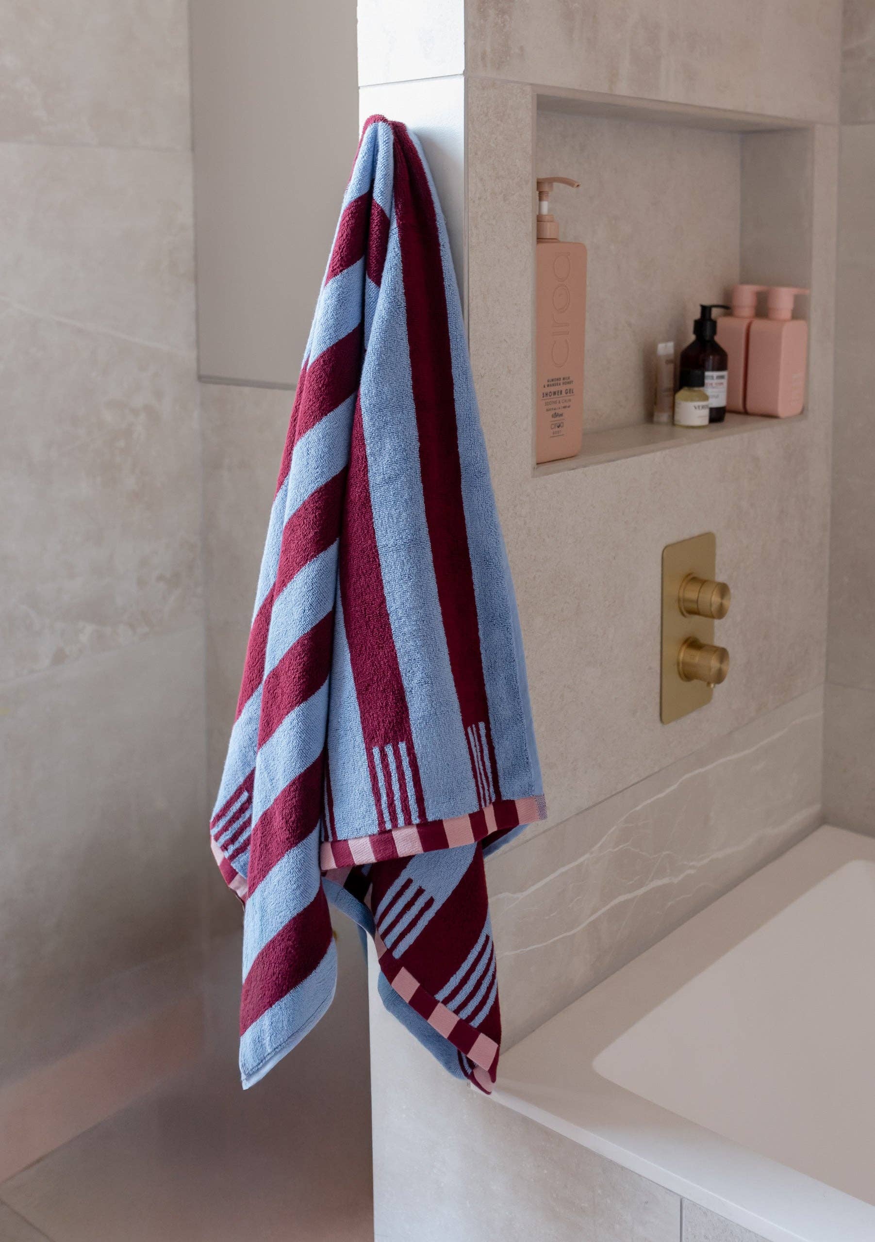 Blue Stripe Terry Cotton Towels, TBCo - Image 4