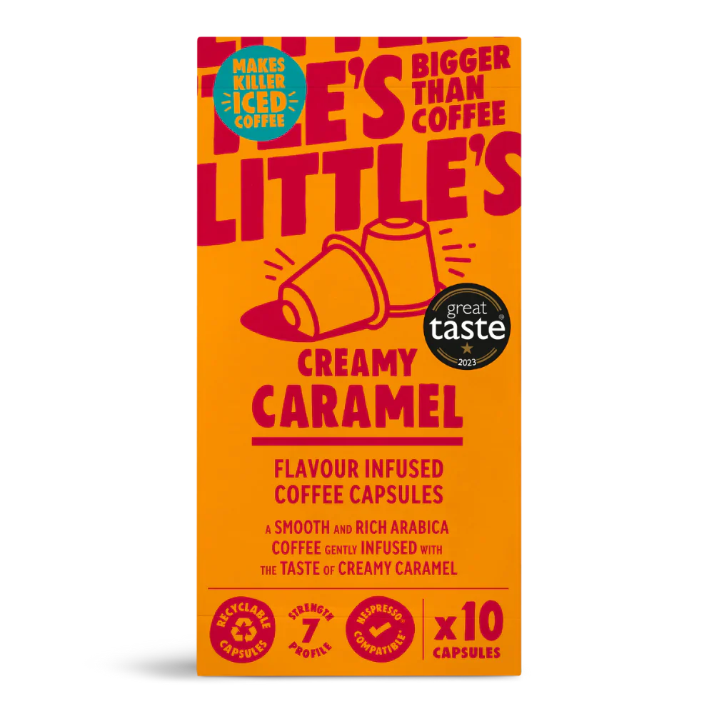 Creamy Caramel, Flavour Infused Coffee Capsules, Little’s Coffee, 10 Capsules