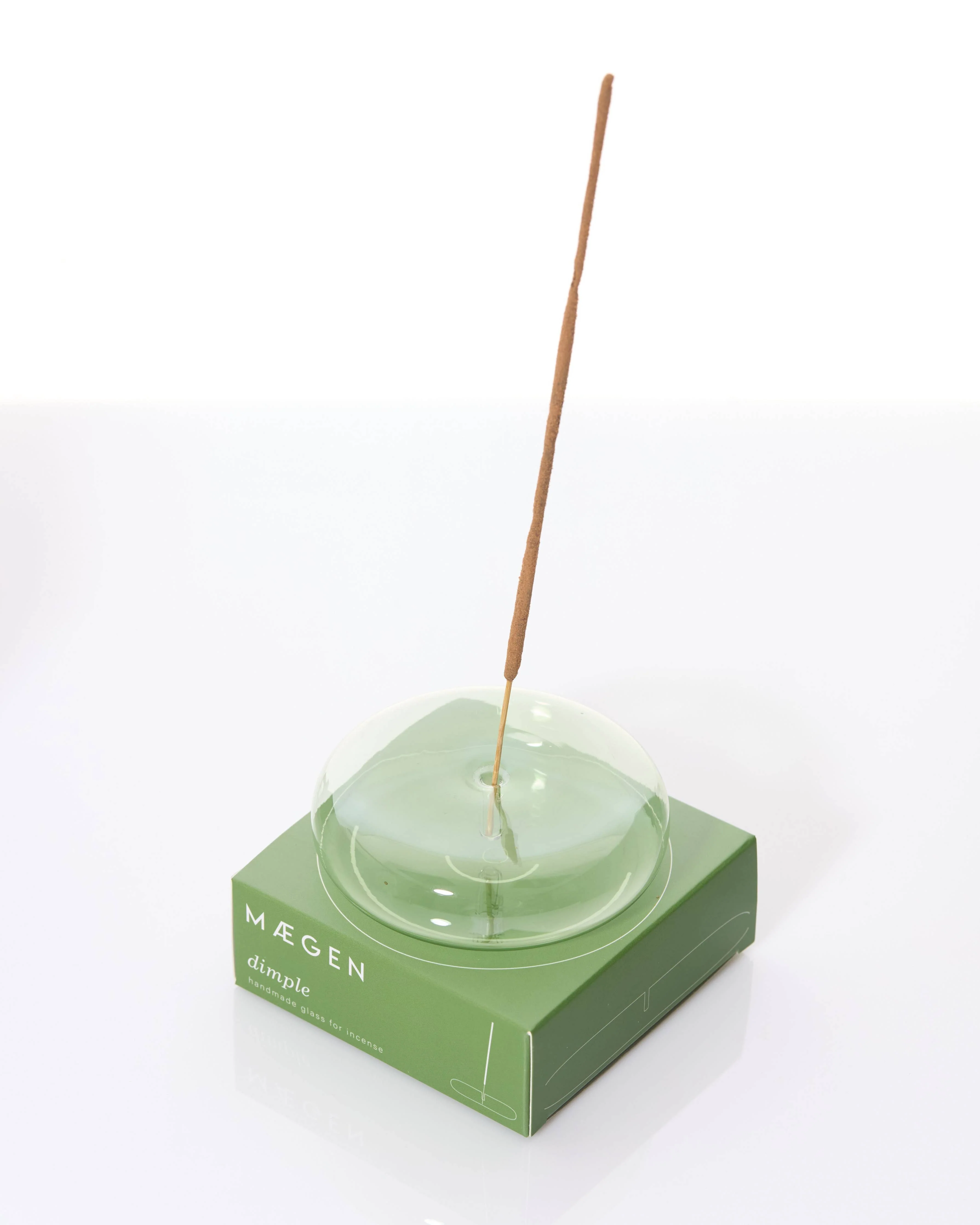 Dimple - Hand Blown Glass Incense Holder Green - Image 2