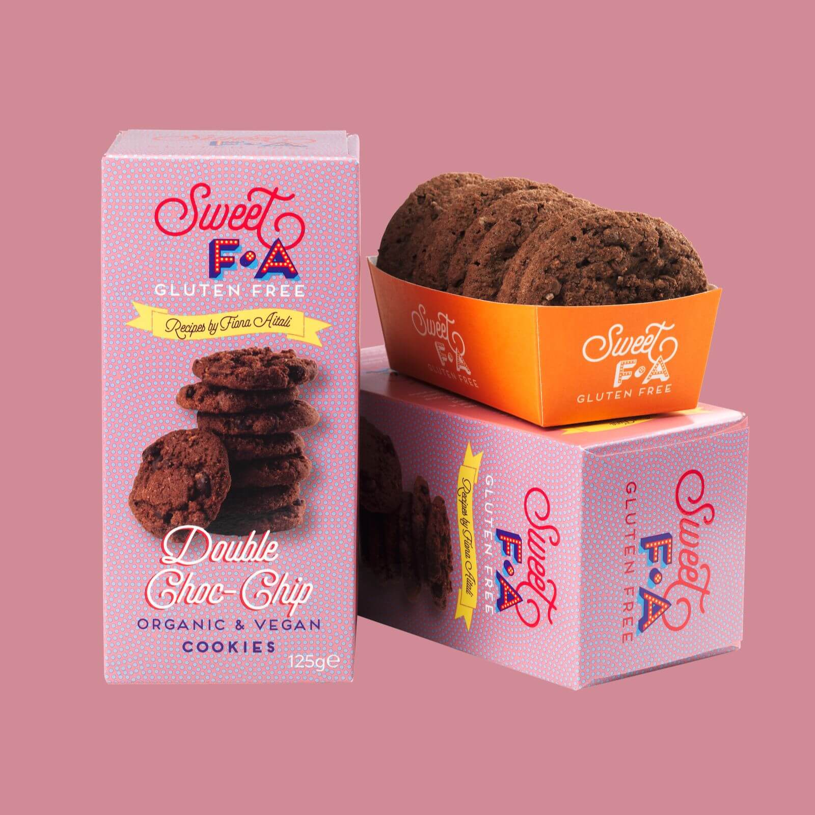 Double Choc-Chip Organic & Vegan Cookies, Sweet F.A 125g