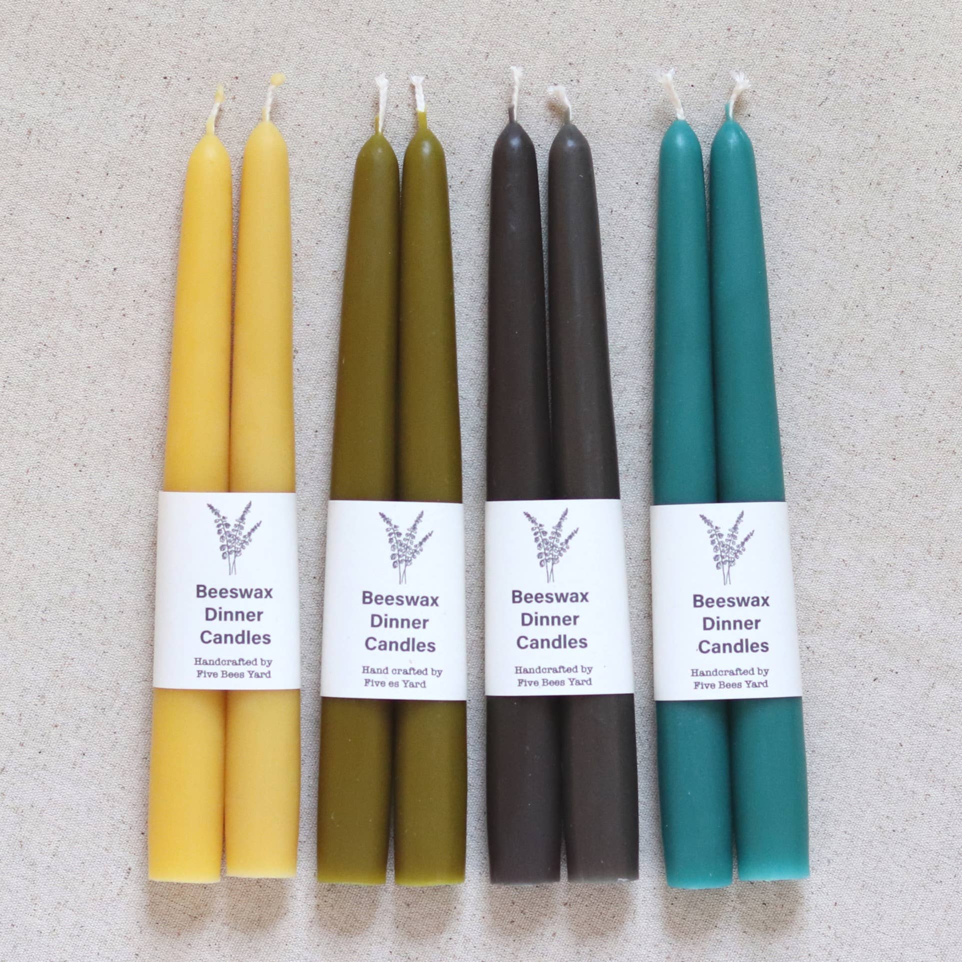 Eco & Sustainable Tapered Dinner Candles, Five Bees Yard - Image 3