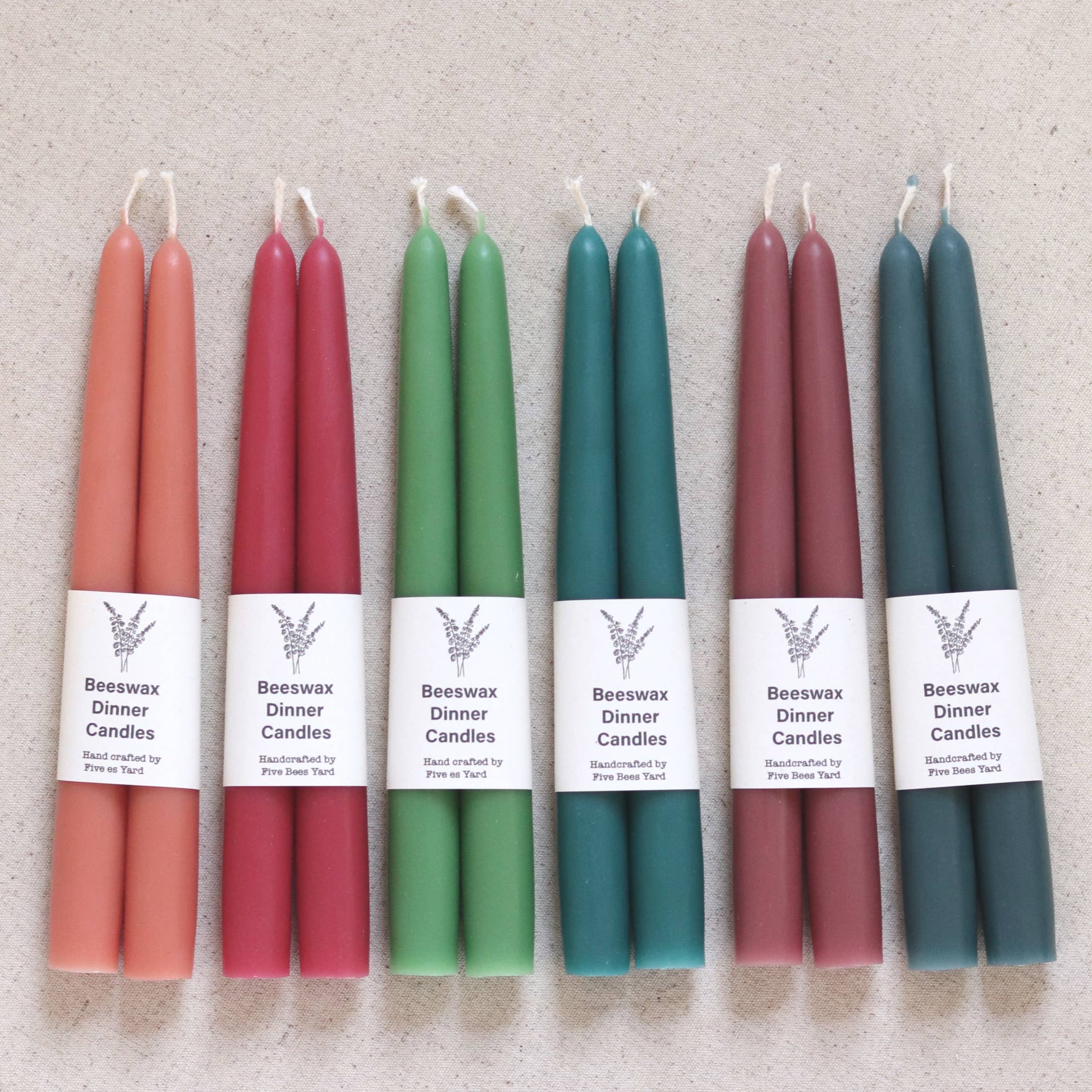 Eco & Sustainable Tapered Dinner Candles, Five Bees Yard - Image 4
