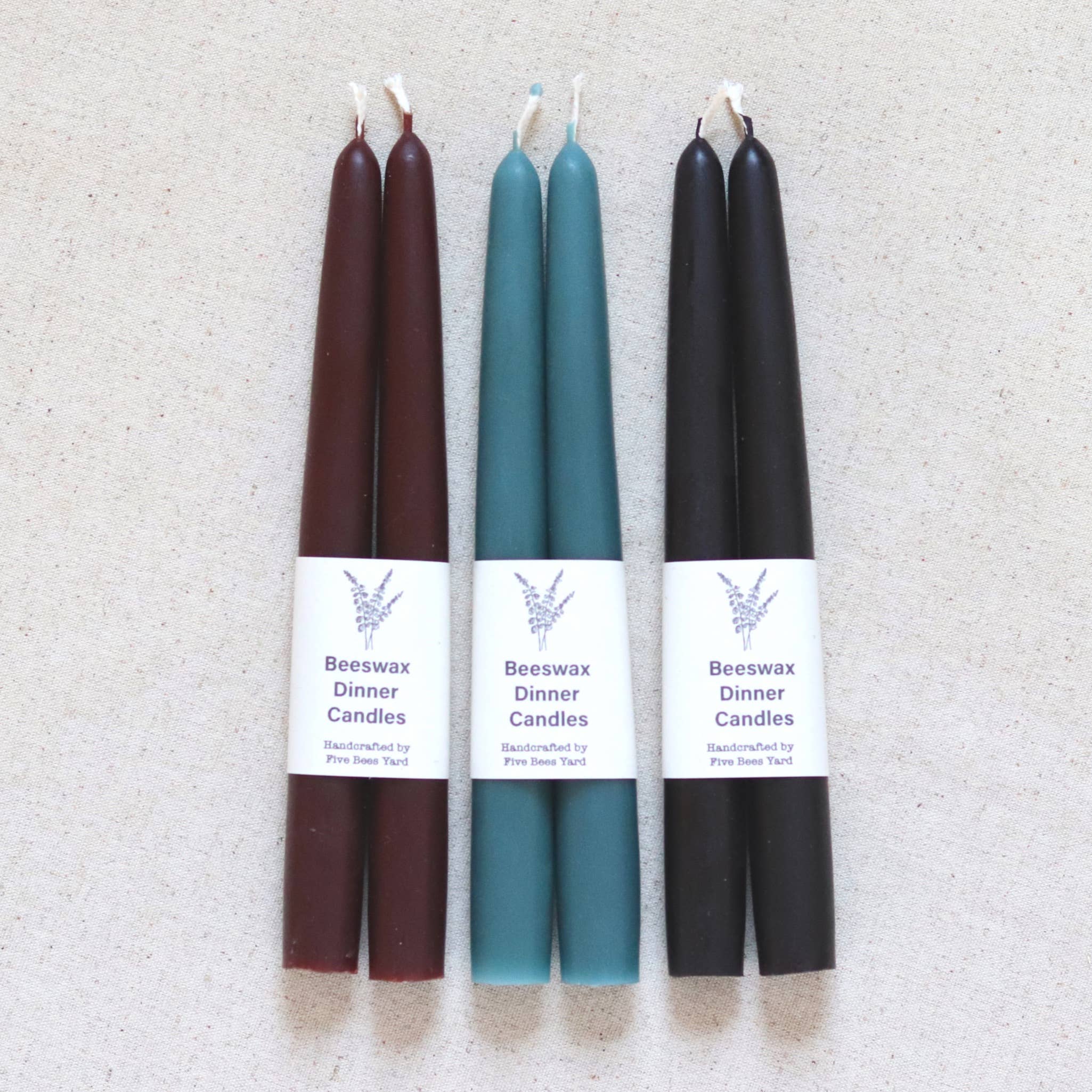 Eco & Sustainable Tapered Dinner Candles, Five Bees Yard - Image 5