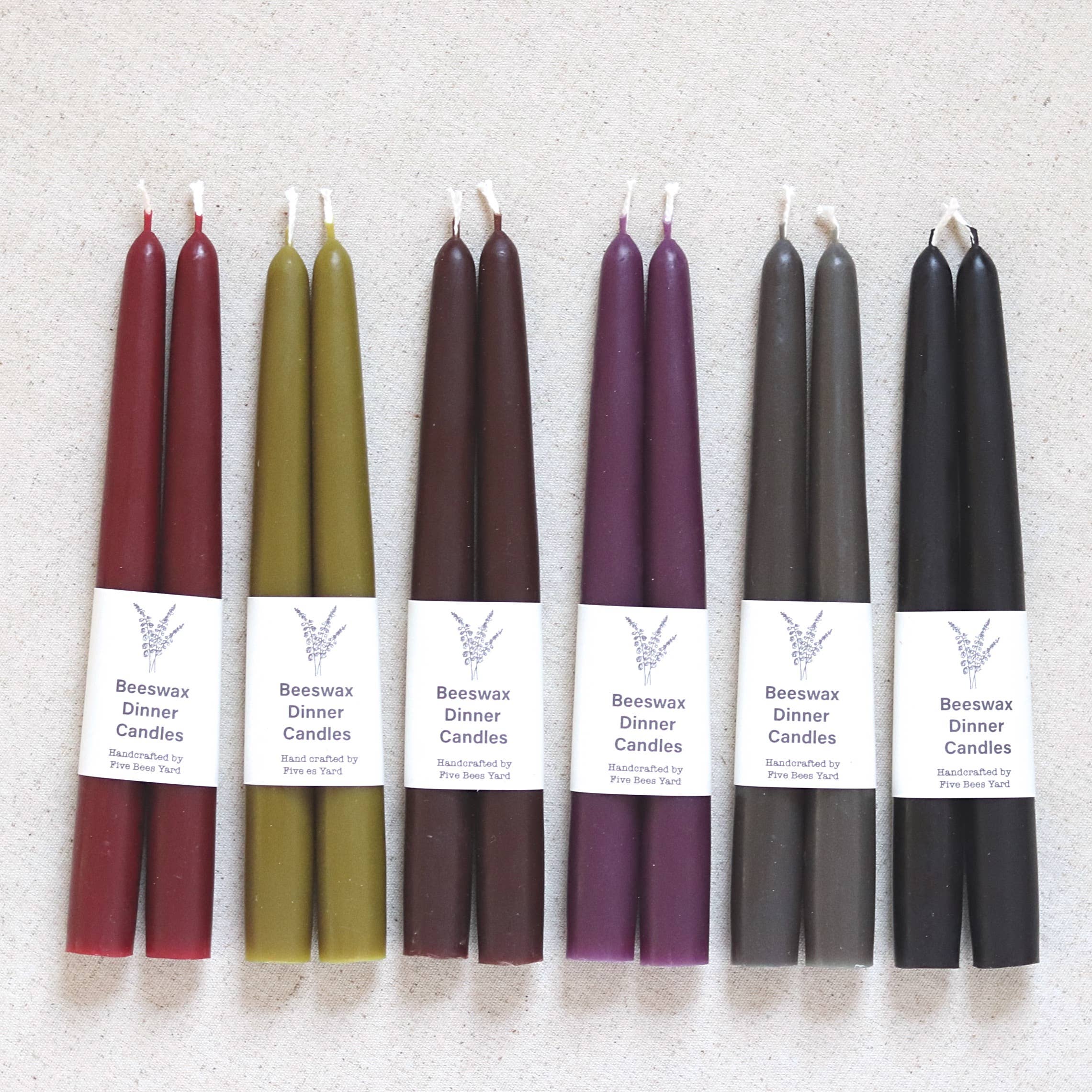 Eco & Sustainable Tapered Dinner Candles, Five Bees Yard - Image 7