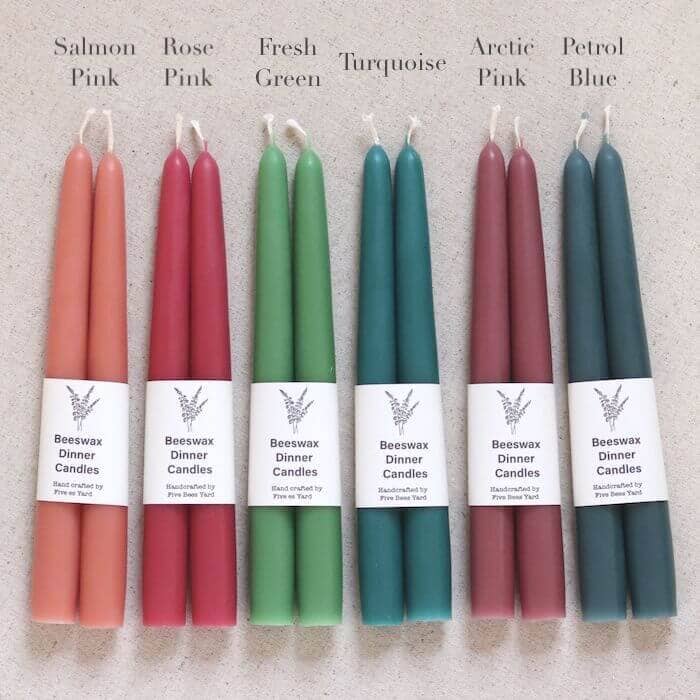 Eco & Sustainable Tapered Dinner Candles, Five Bees Yard - Image 8
