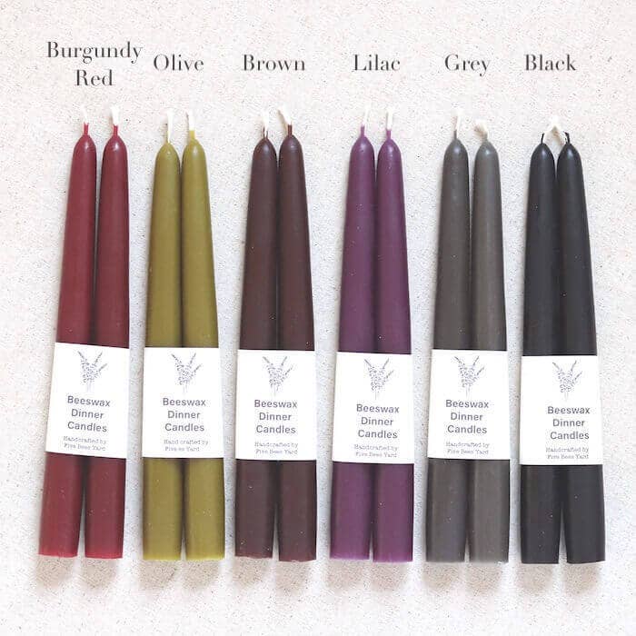 Eco & Sustainable Tapered Dinner Candles, Five Bees Yard - Image 9