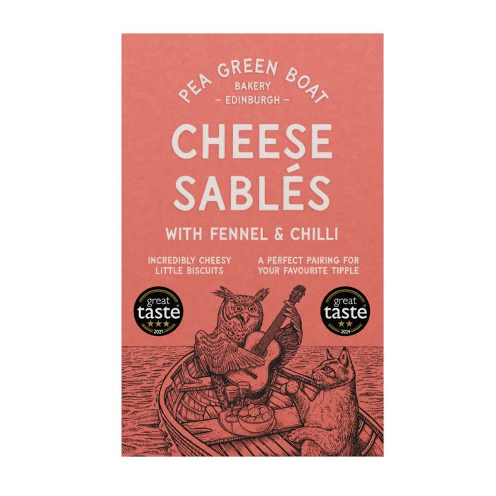 Fennel & Chilli Cheese Sablés, Pea Green Boat 80g