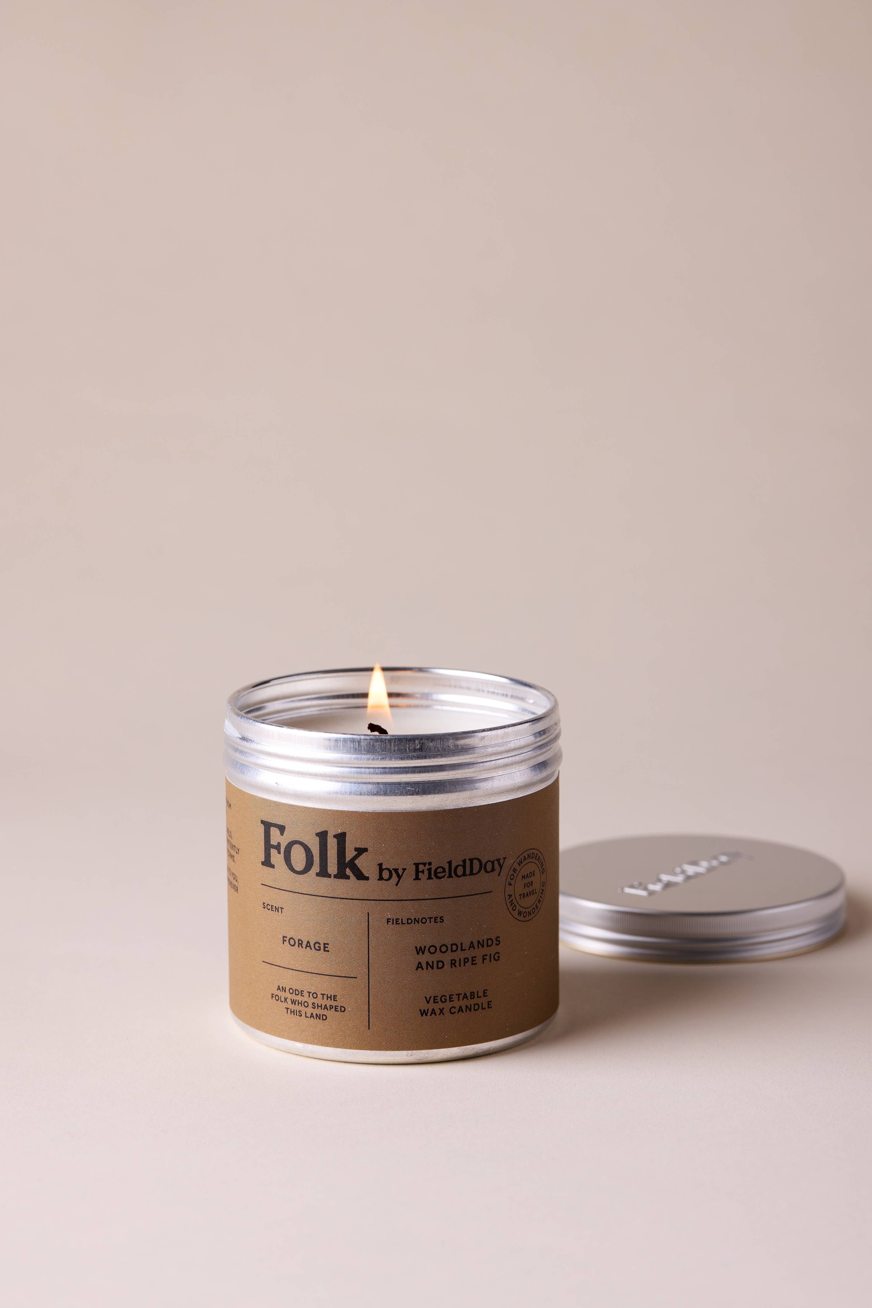 Forage Vegetable Wax Tin Candle, Folk, 220g