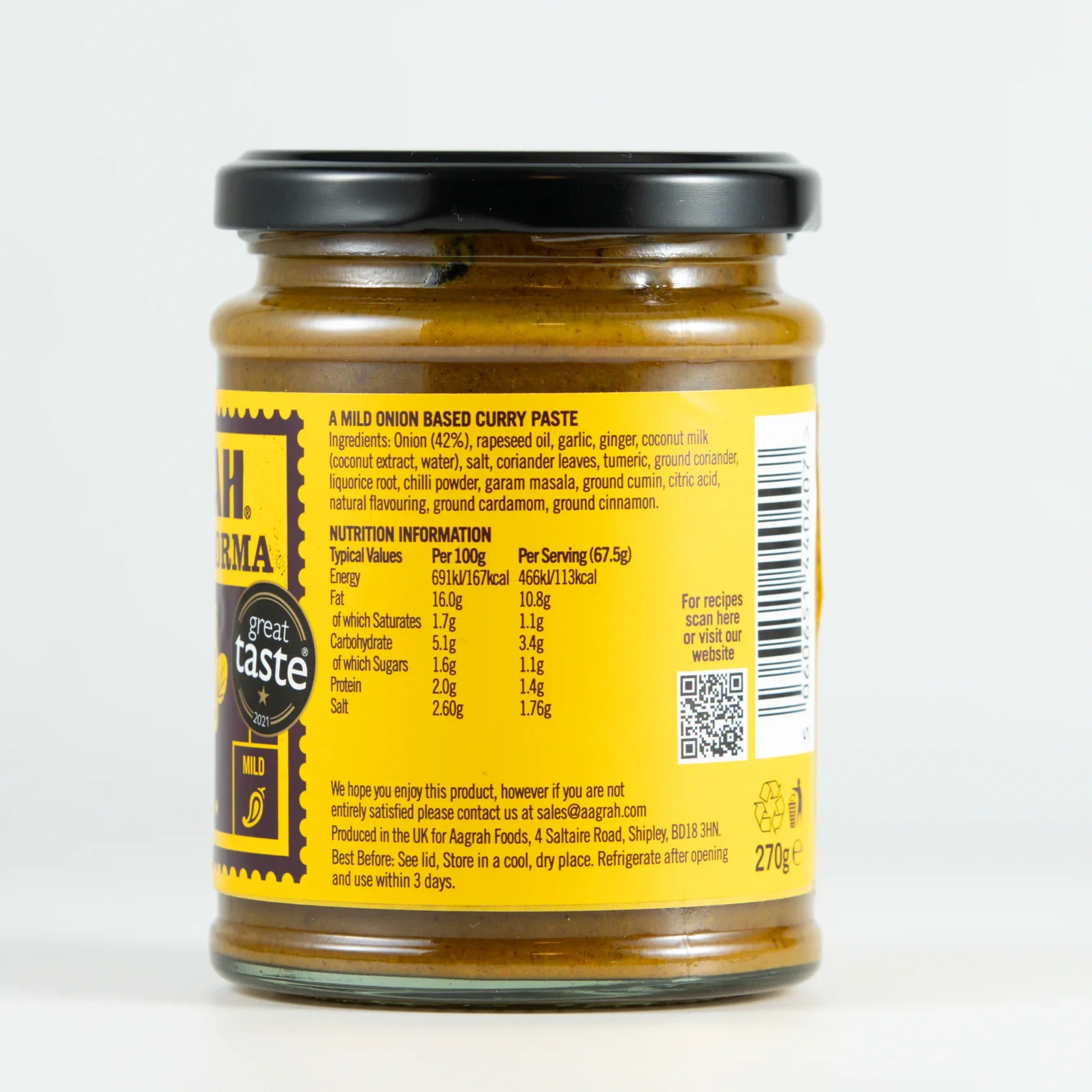 Kashmiri Korma Tarka Sauce, Aagrah 270g - Image 2