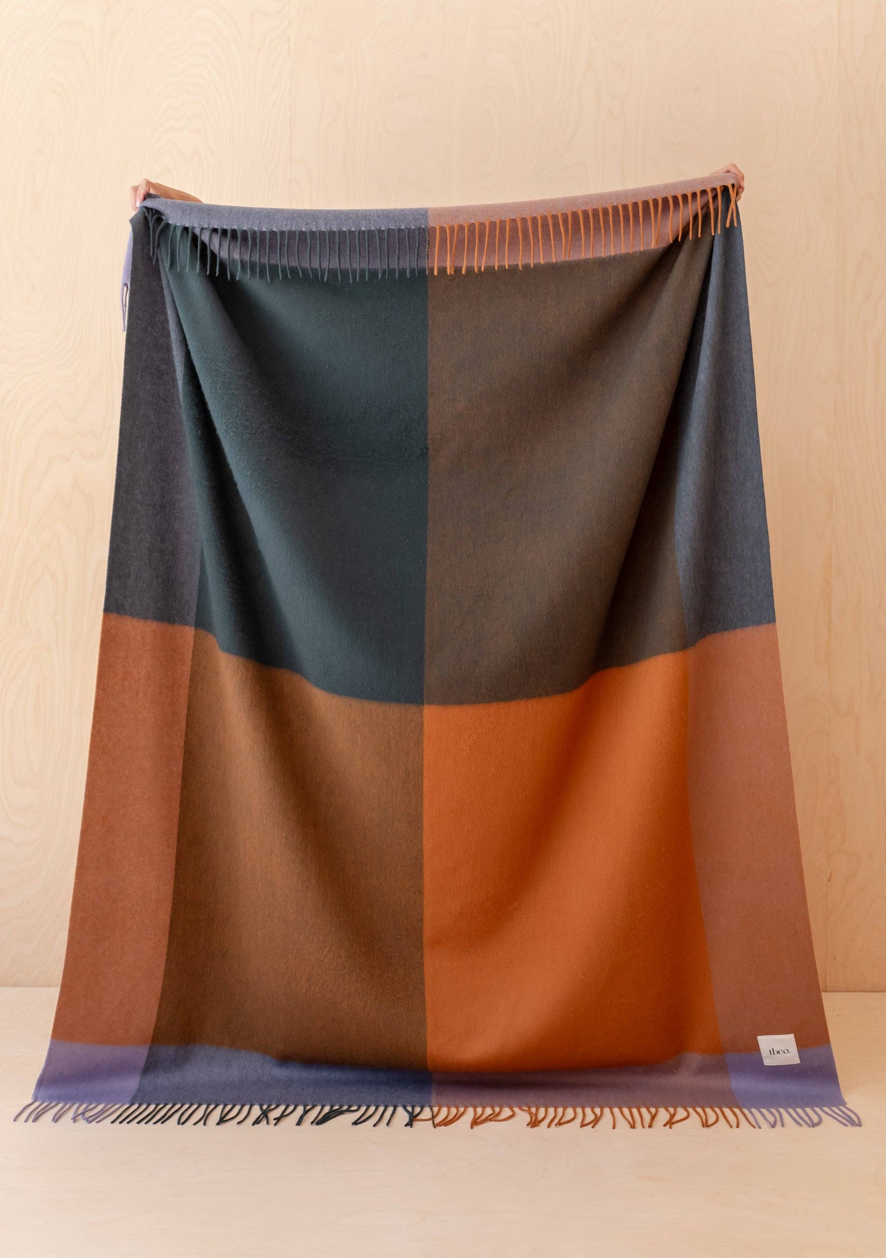 Lambswool Blanket in Copper Frame Check