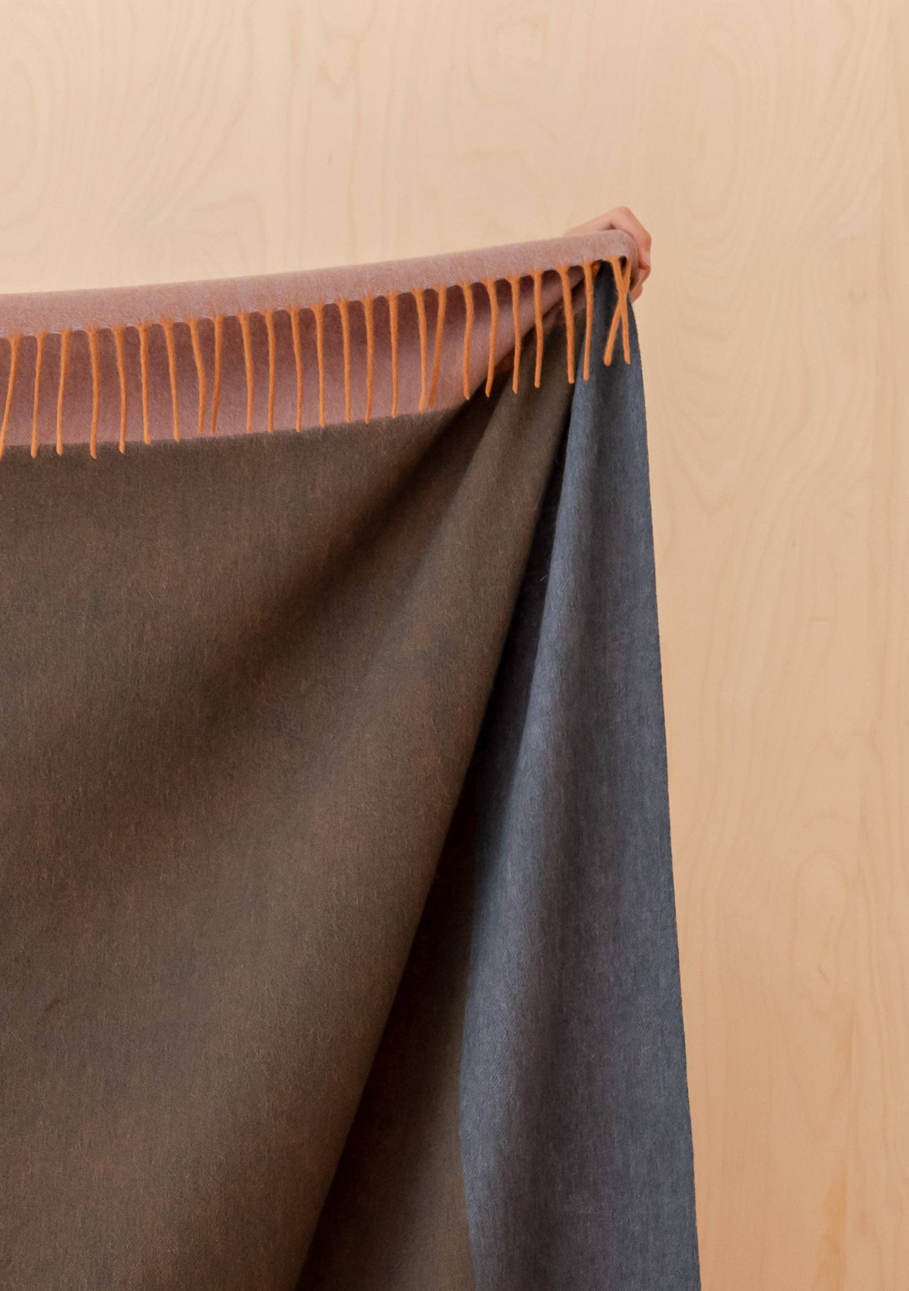 Lambswool Blanket in Copper Frame Check - Image 2