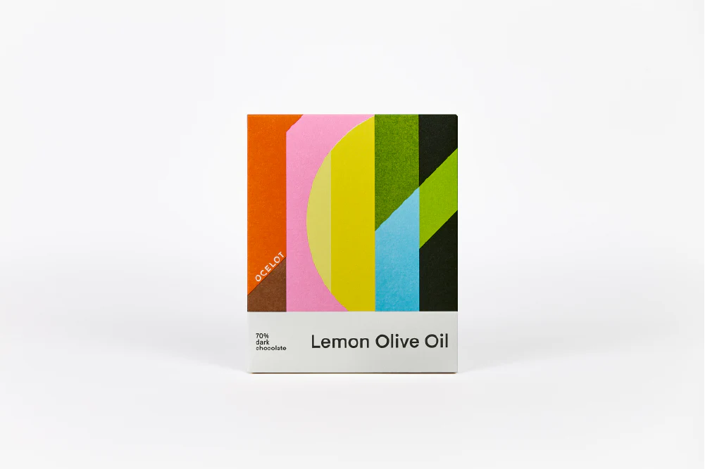 Lemon Olive Oil - Organic 70% dark chocolate bar, Ocelot, 70g