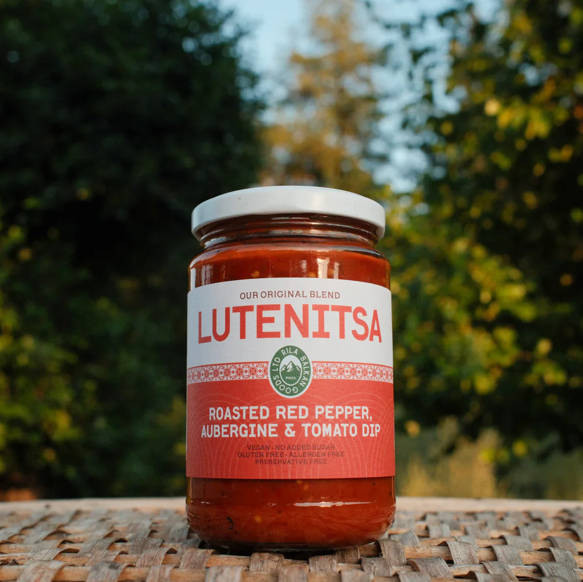 Lutenitsa, Original Blend Roasted Red Pepper, Aubergine and Tomato Dip, RILA Balkan Goods, 300g