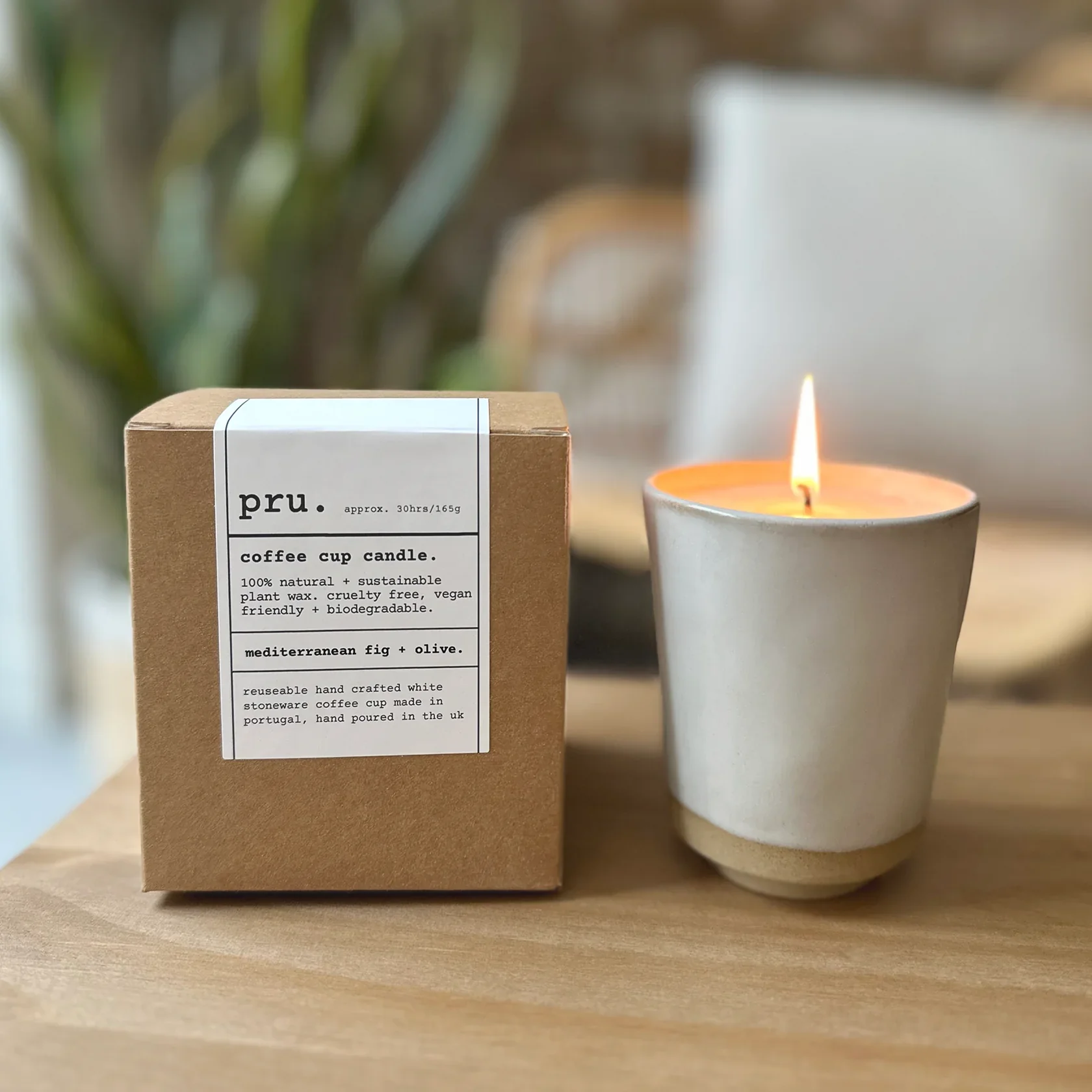 Mediterranean Fig+ Olive, Ivory Coffee Cup Candle, Pru. - Image 4