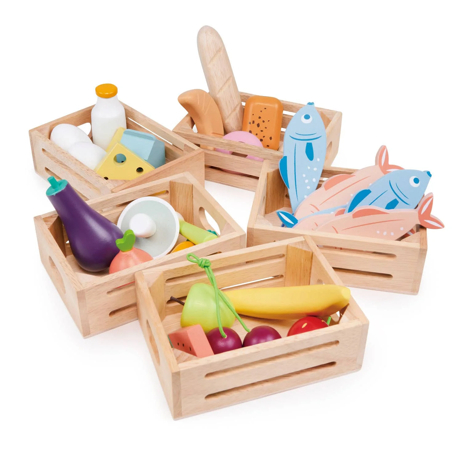 Market Crate, Wooden Children’s Toys, - Image 4