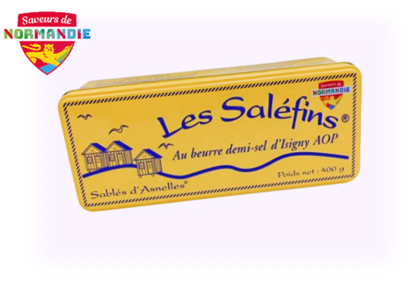 Metal box "Les Saléfins", semi-salted shortbread 400g