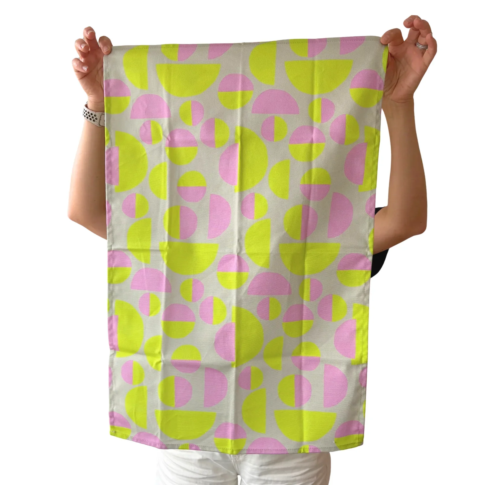 Neon Circles Tea Towel, Plewsy