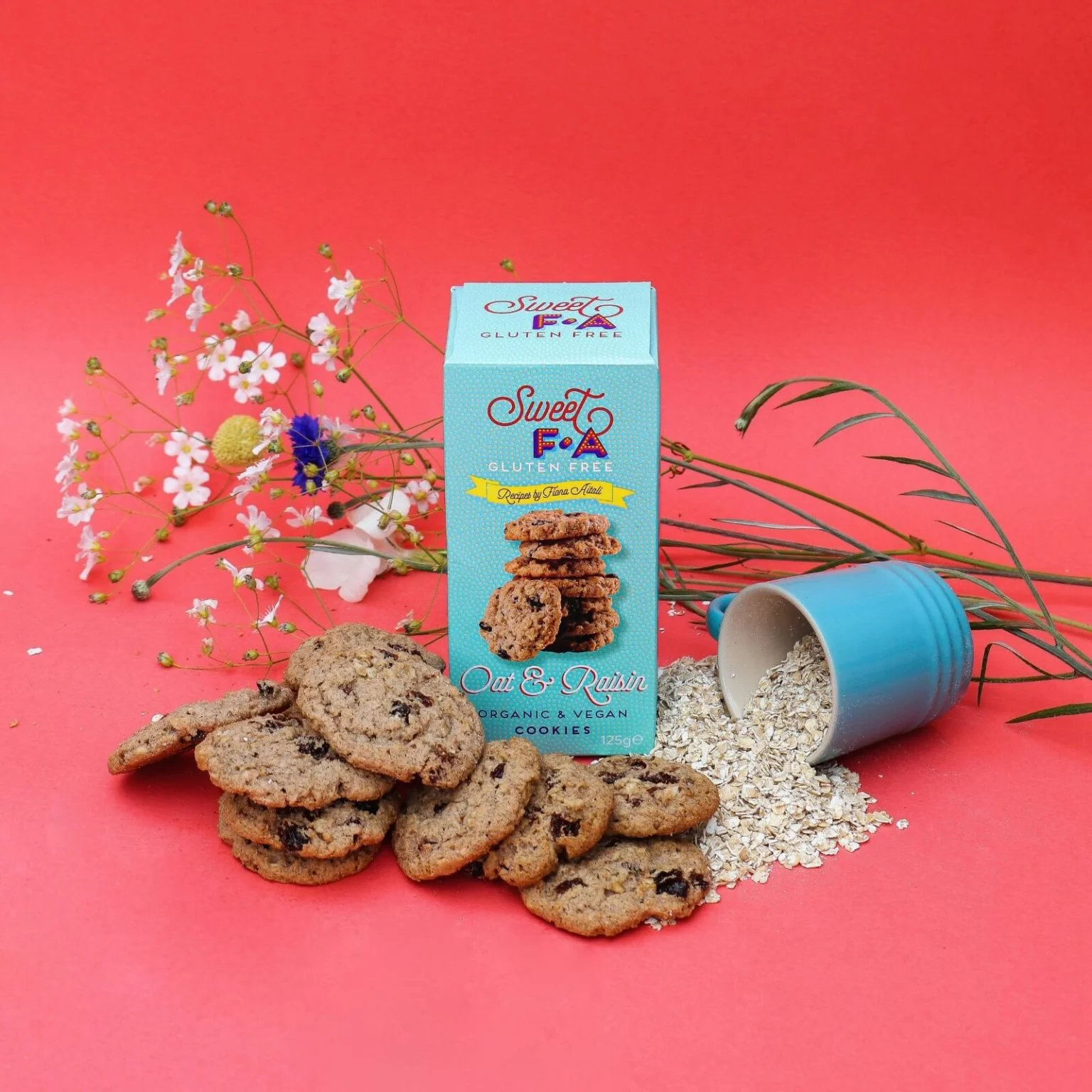 Oat & Raisin Organic & Vegan Cookies, Sweet F.A 125g - Image 2
