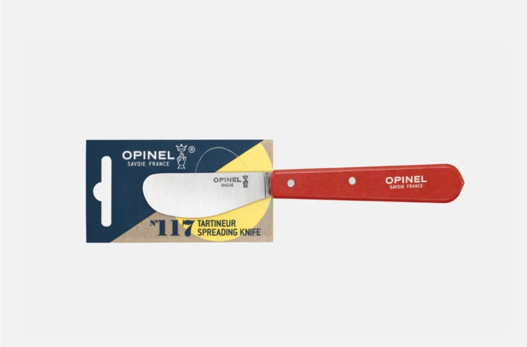 Opinel No. 117, Tartineur Spreading Knife, Red handle