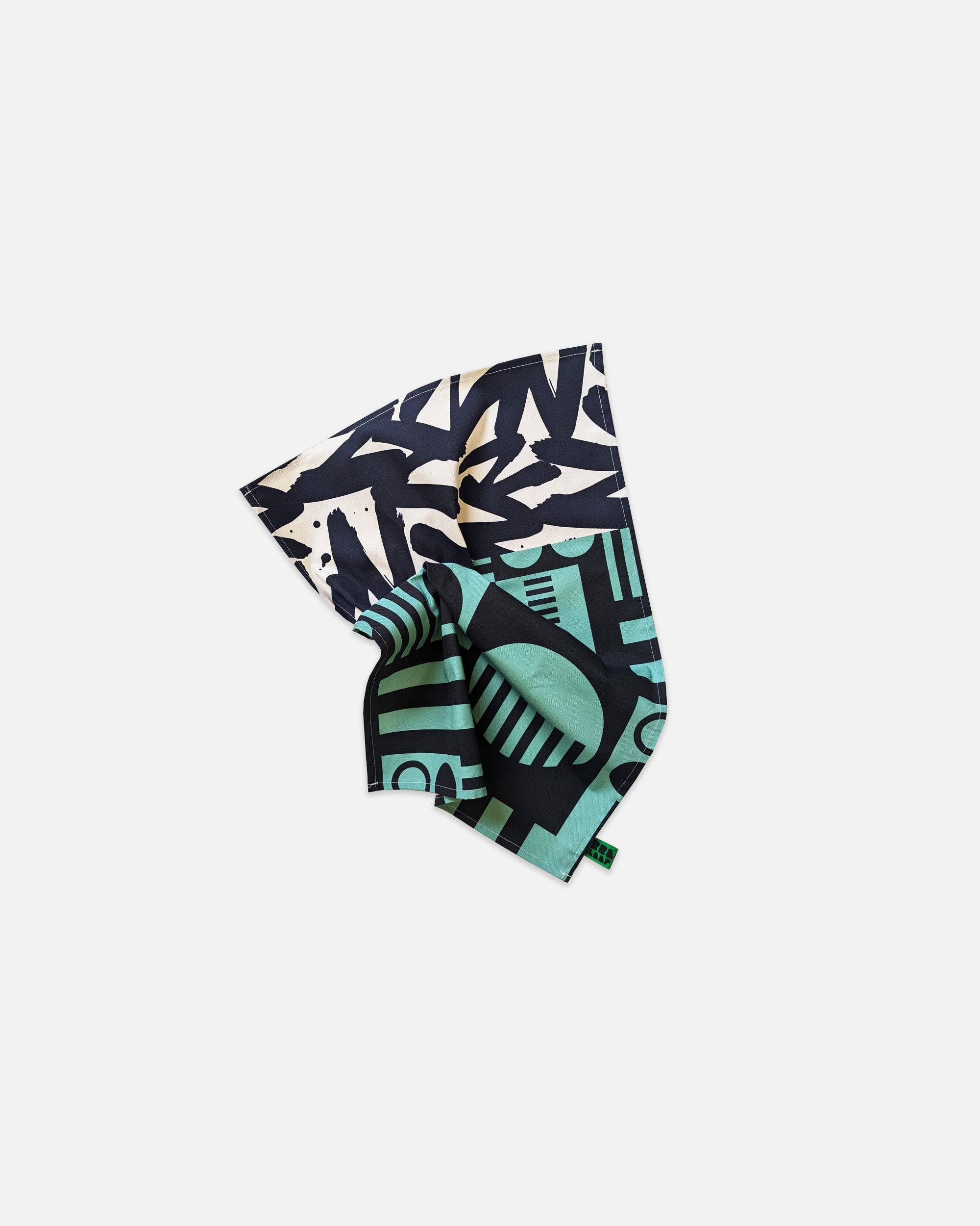 Organic Cotton Tea Towel - Cool Mint, Irregular Sleep Pattern
