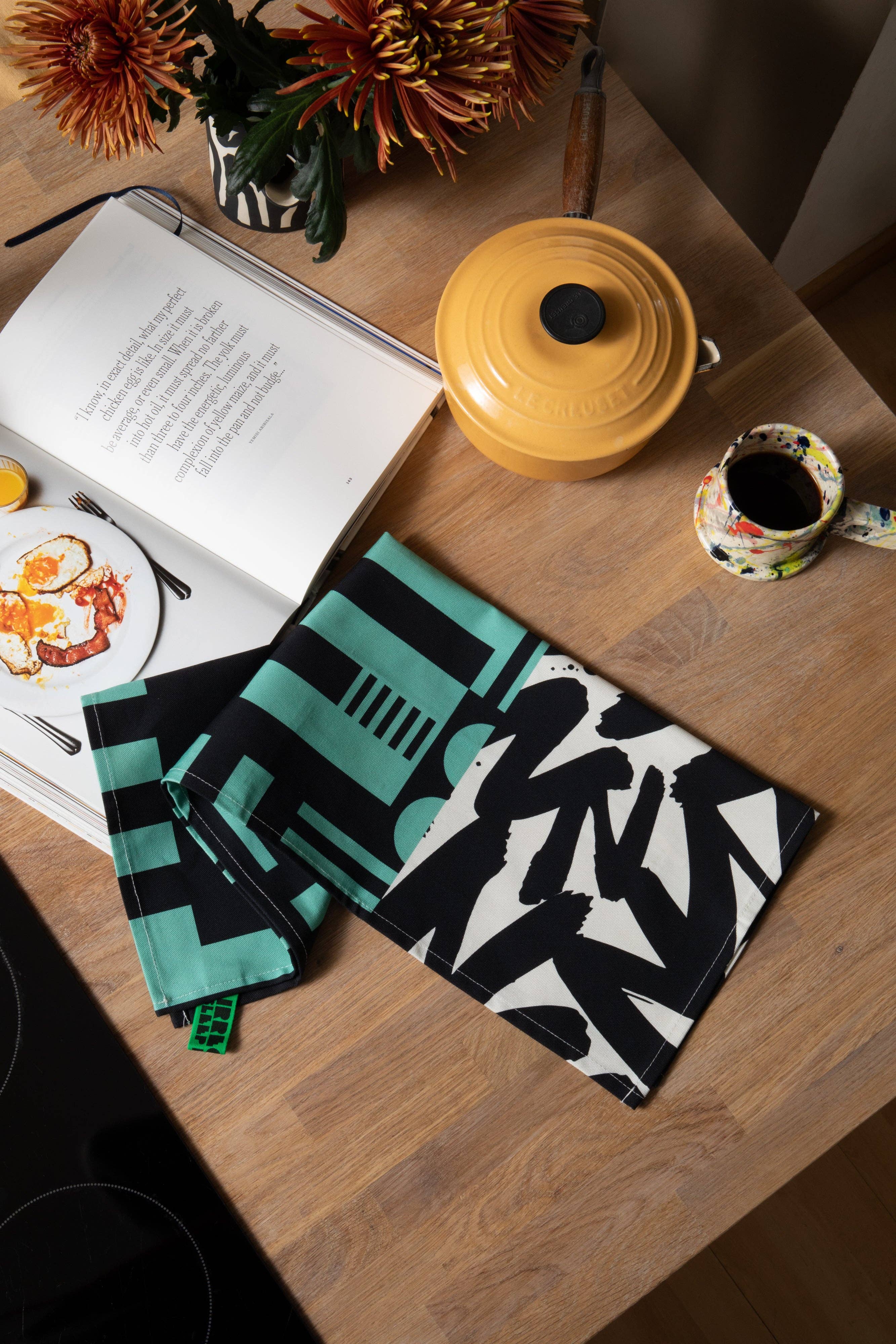 Organic Cotton Tea Towel - Cool Mint, Irregular Sleep Pattern - Image 3