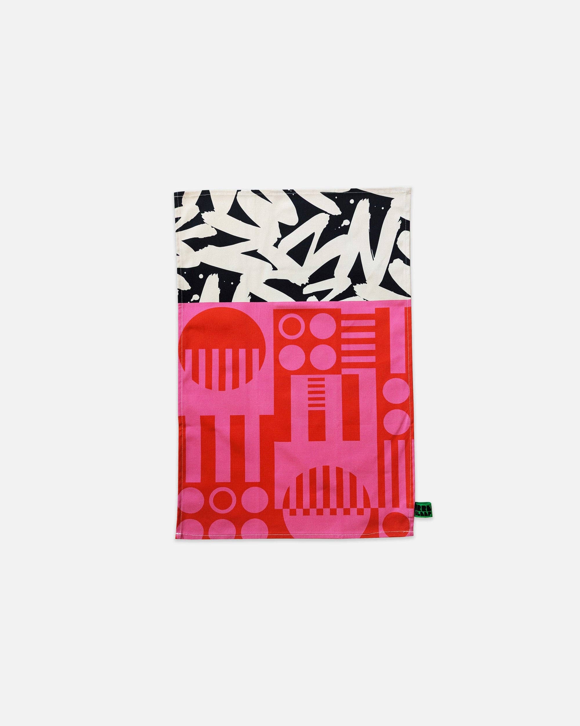 Organic Cotton Tea Towel in Hot Pink, Irregular Sleep Pattern - Image 3