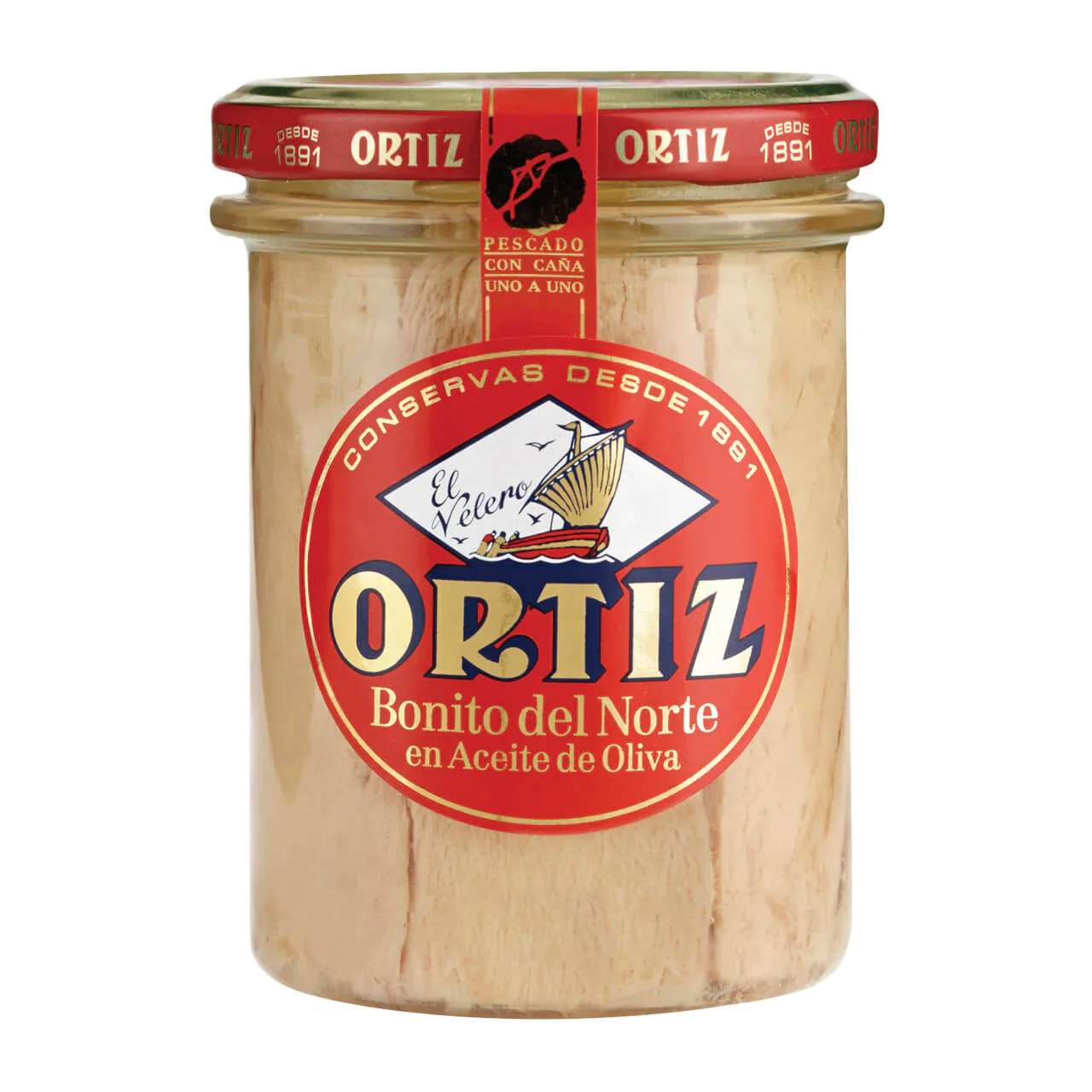 Bonito Tuna Fillets in Olive Oil, Jar, Ortiz, 220g