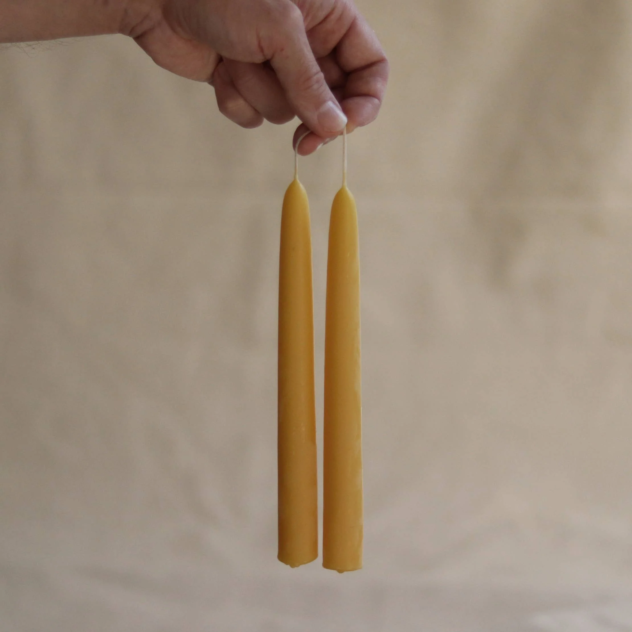 Pair of Sustainable Hand Dipped Taper Candle, Five Bees Yard
