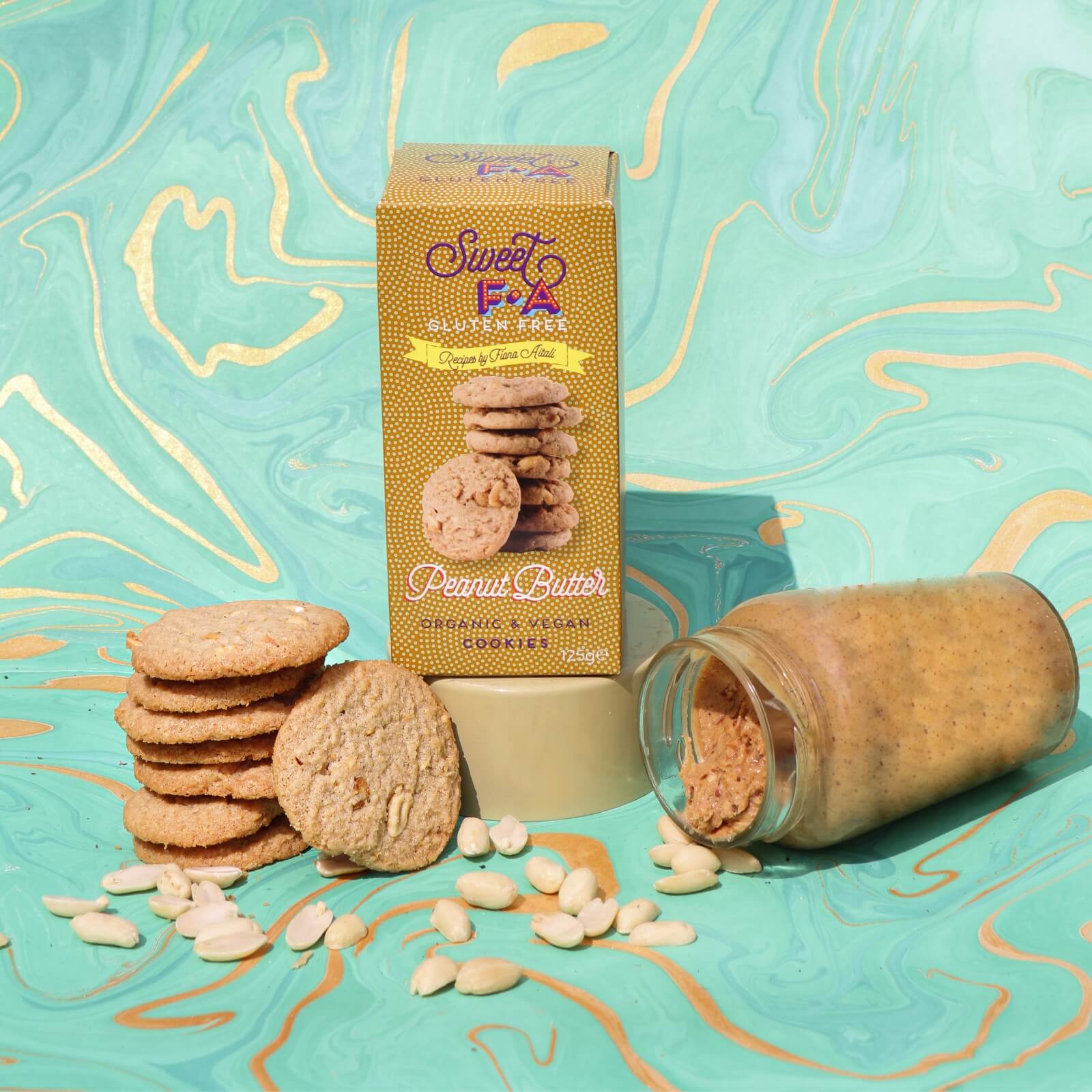 Peanut Butter Organic & Vegan Cookies, Sweet F.A 125g - Image 2