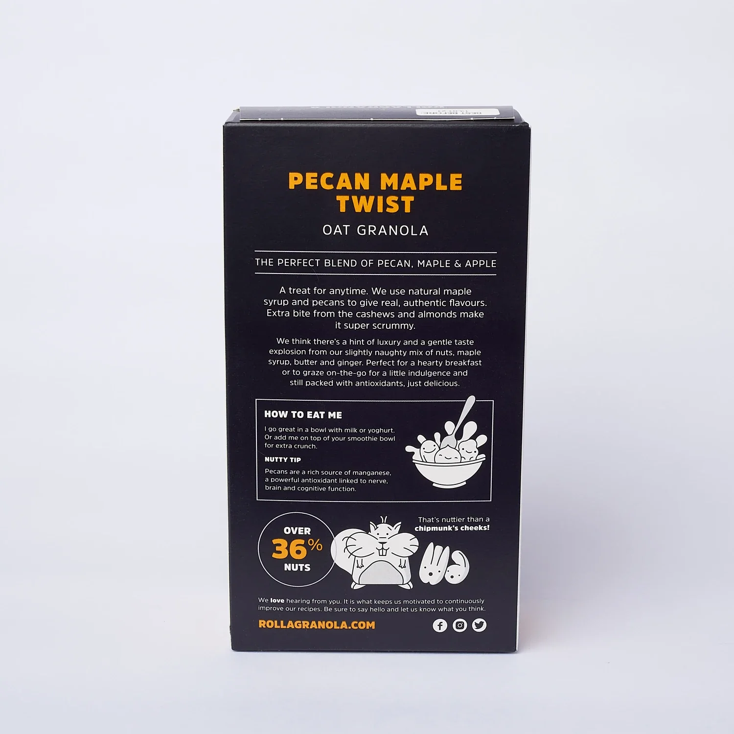 Pecan Maple Twist Granola, Rollagranola, 400g - Image 12
