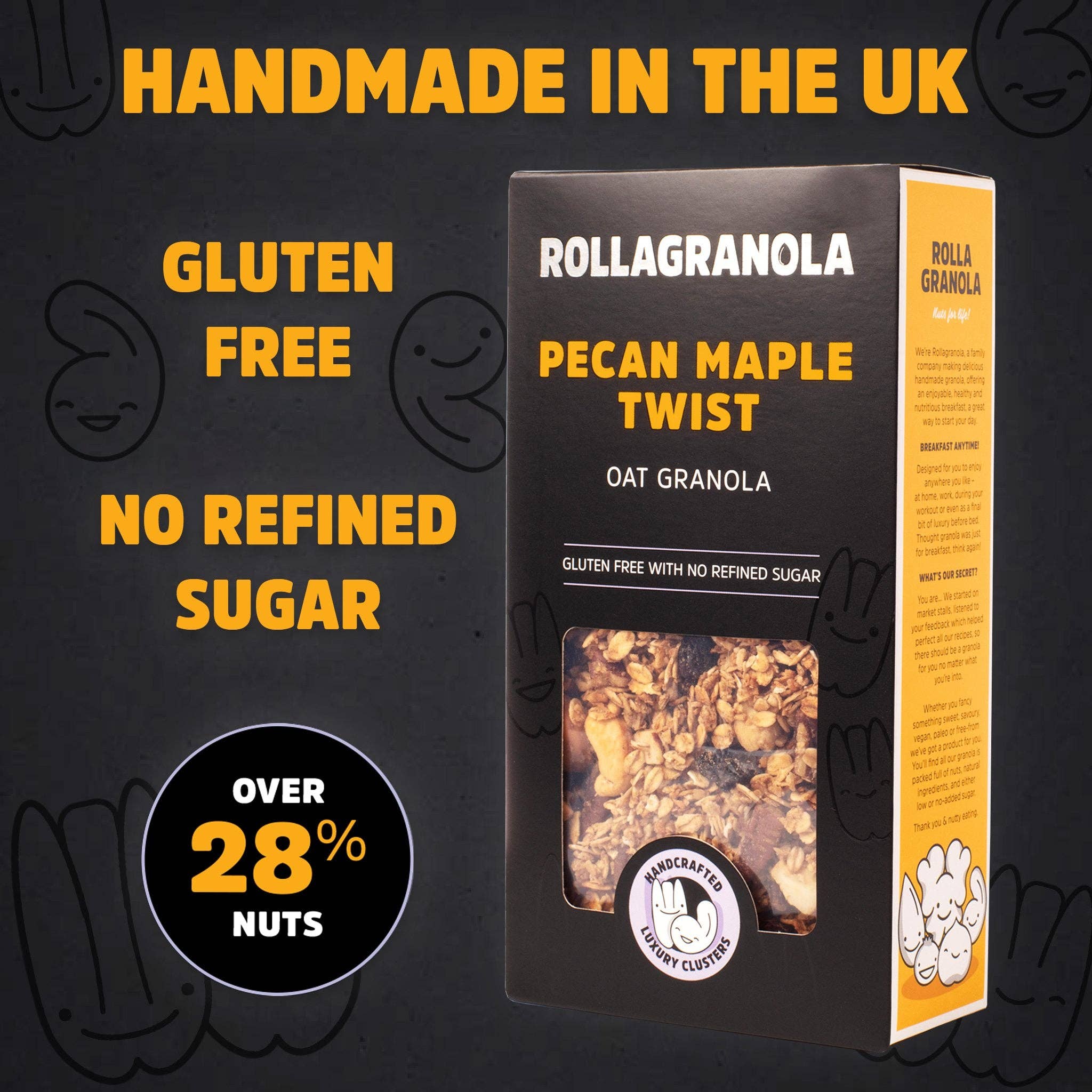 Pecan Maple Twist Granola, Rollagranola, 400g - Image 3