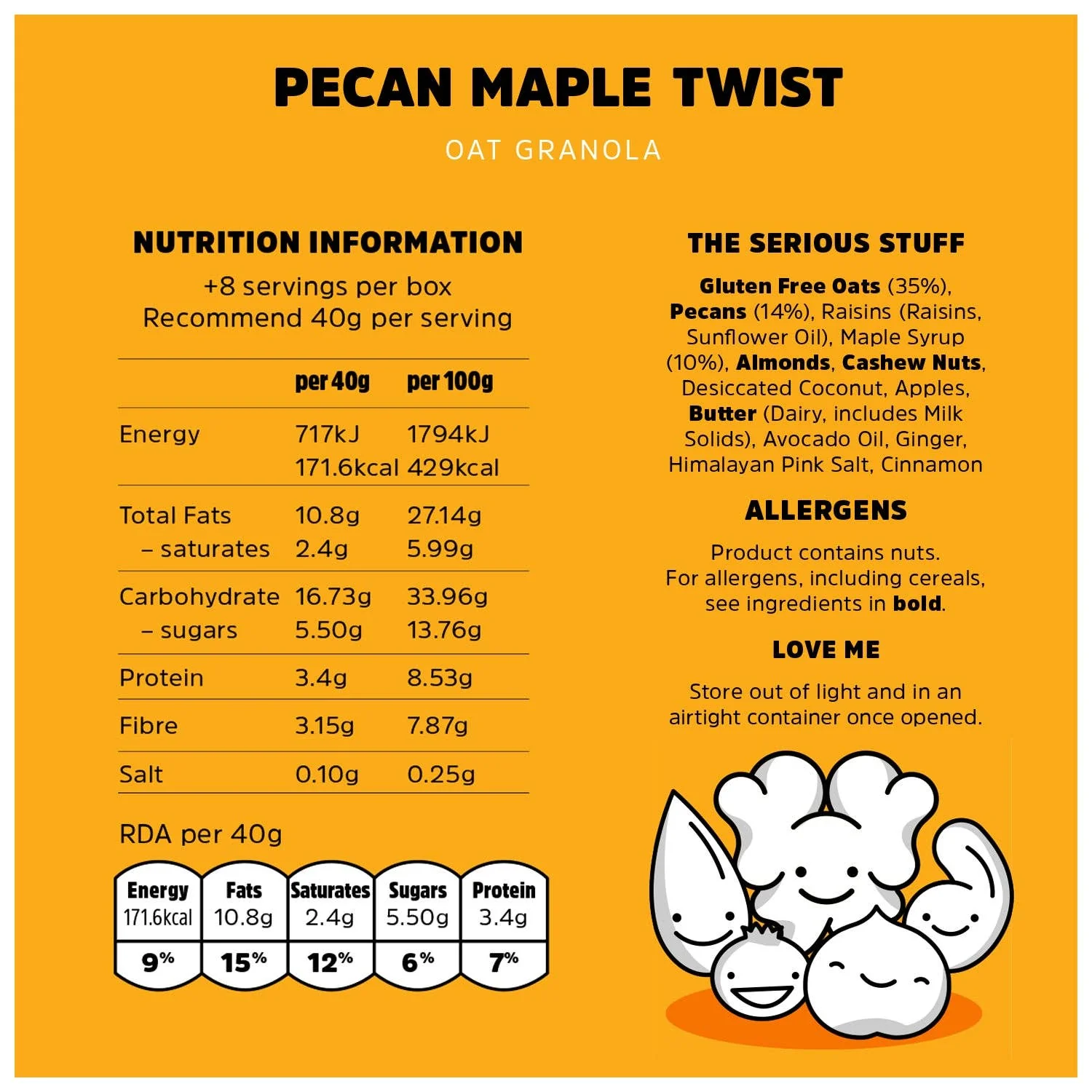 Pecan Maple Twist Granola, Rollagranola, 400g - Image 4