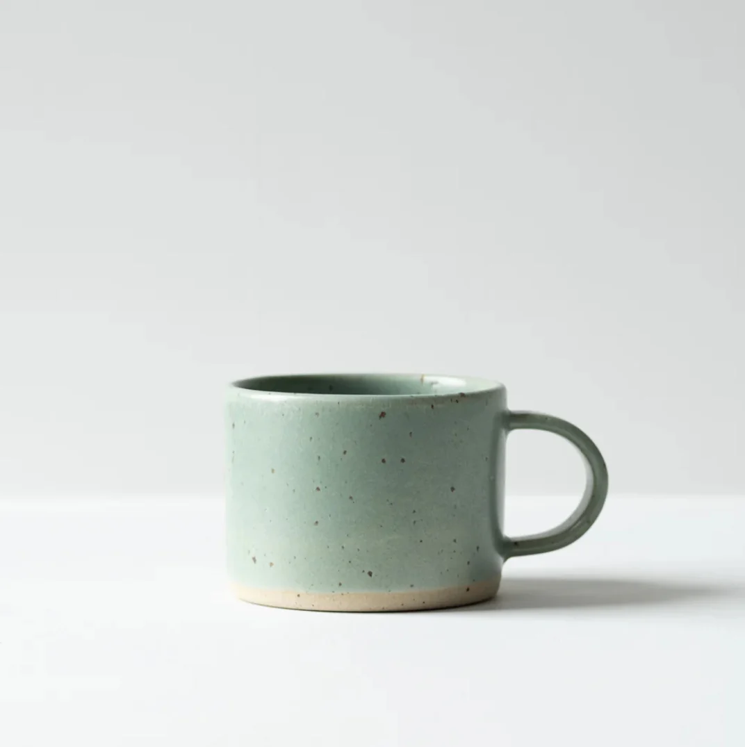 Short Mug - Celadon Speckle, Dor & Tan