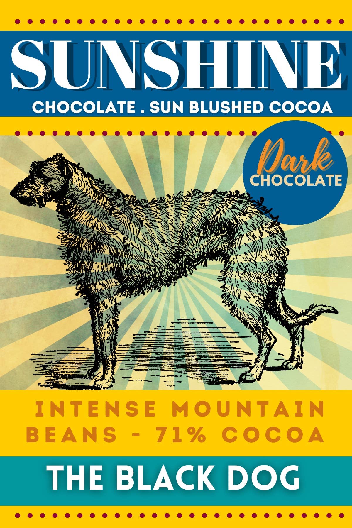 Black Dog, 71% Chocolate, Sunshine, 52g