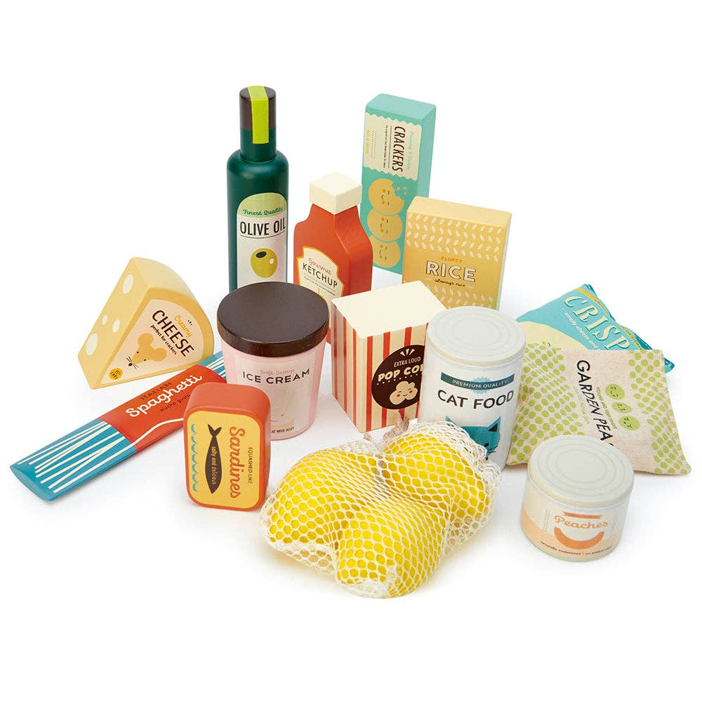 Supermarket Grocery Set, Wooden Children’s Toys, Tender Leaf Toys
