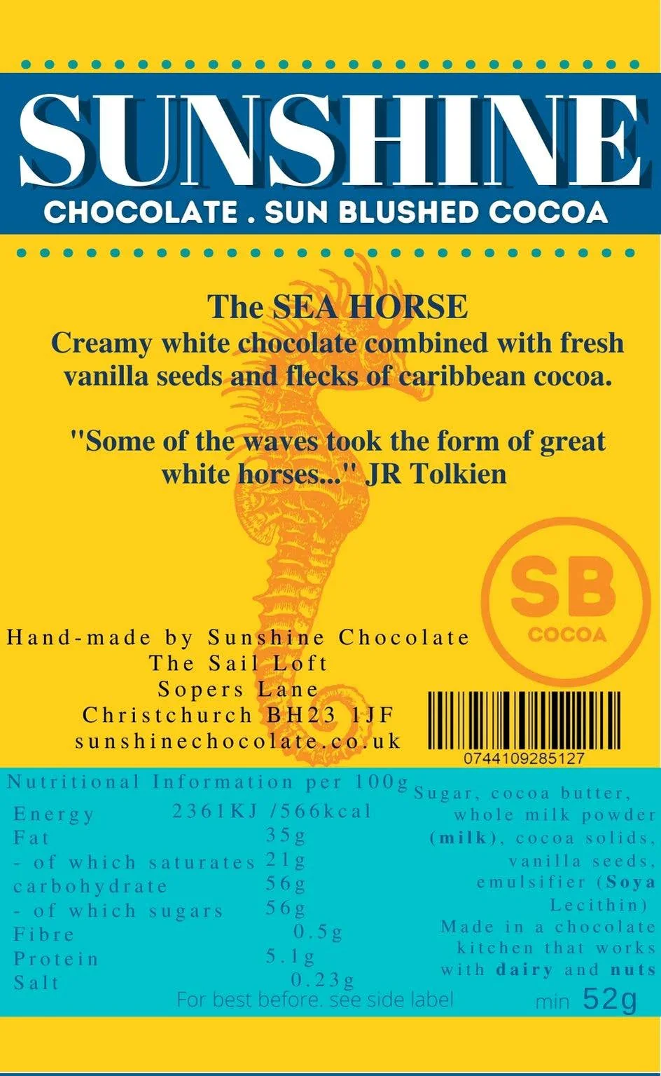 The Seahorse, White Chocolate Vanilla Seeds, Sunshine, 52g - Image 2