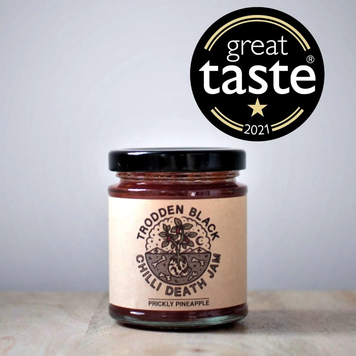 Prickly Pineapple + Scotch Bonnet Chilli Death Jam, Hot, Trodden Black, 200g