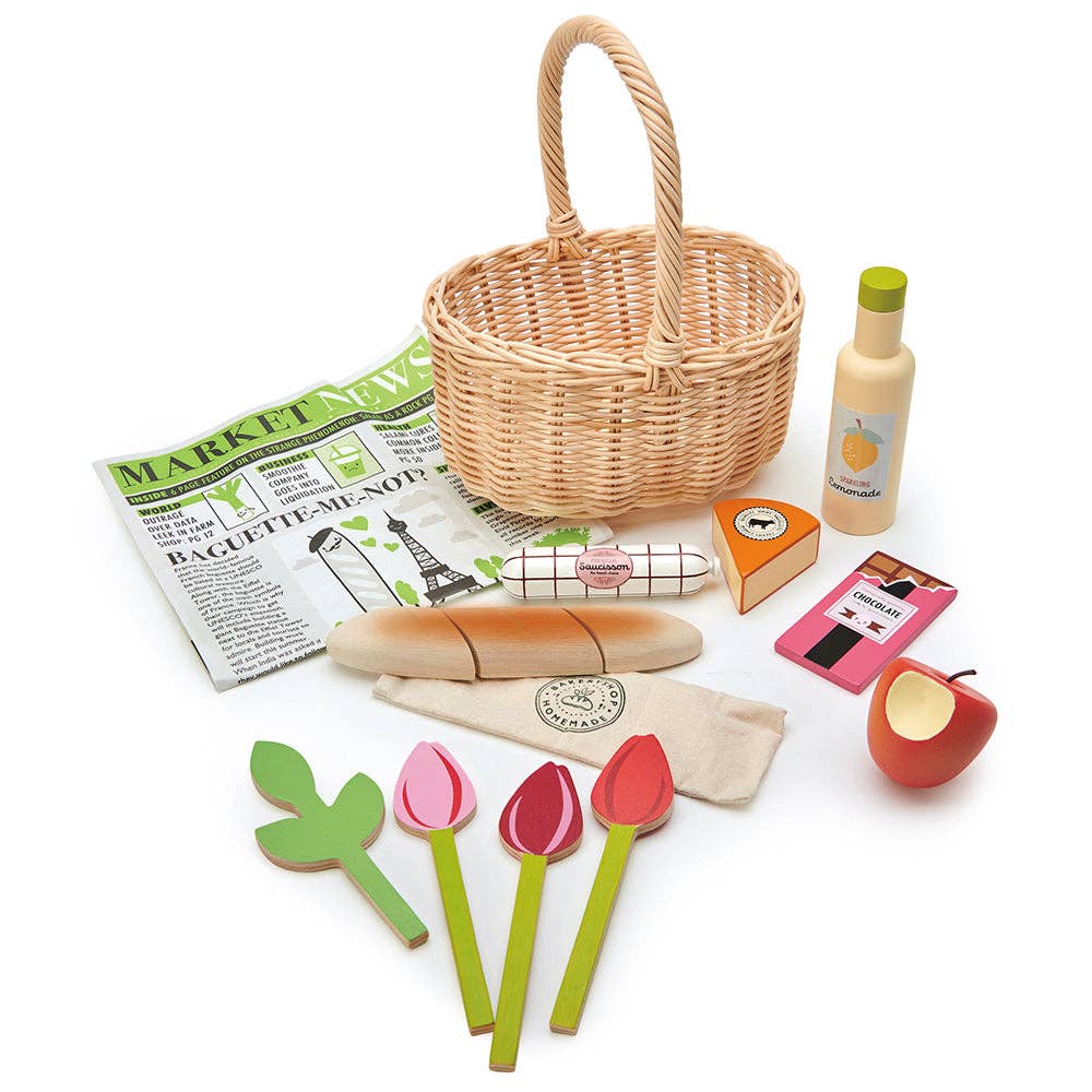 Wicker Shopping Basket, Wooden Children’s Toys, Tender Leaf Toys - Image 5